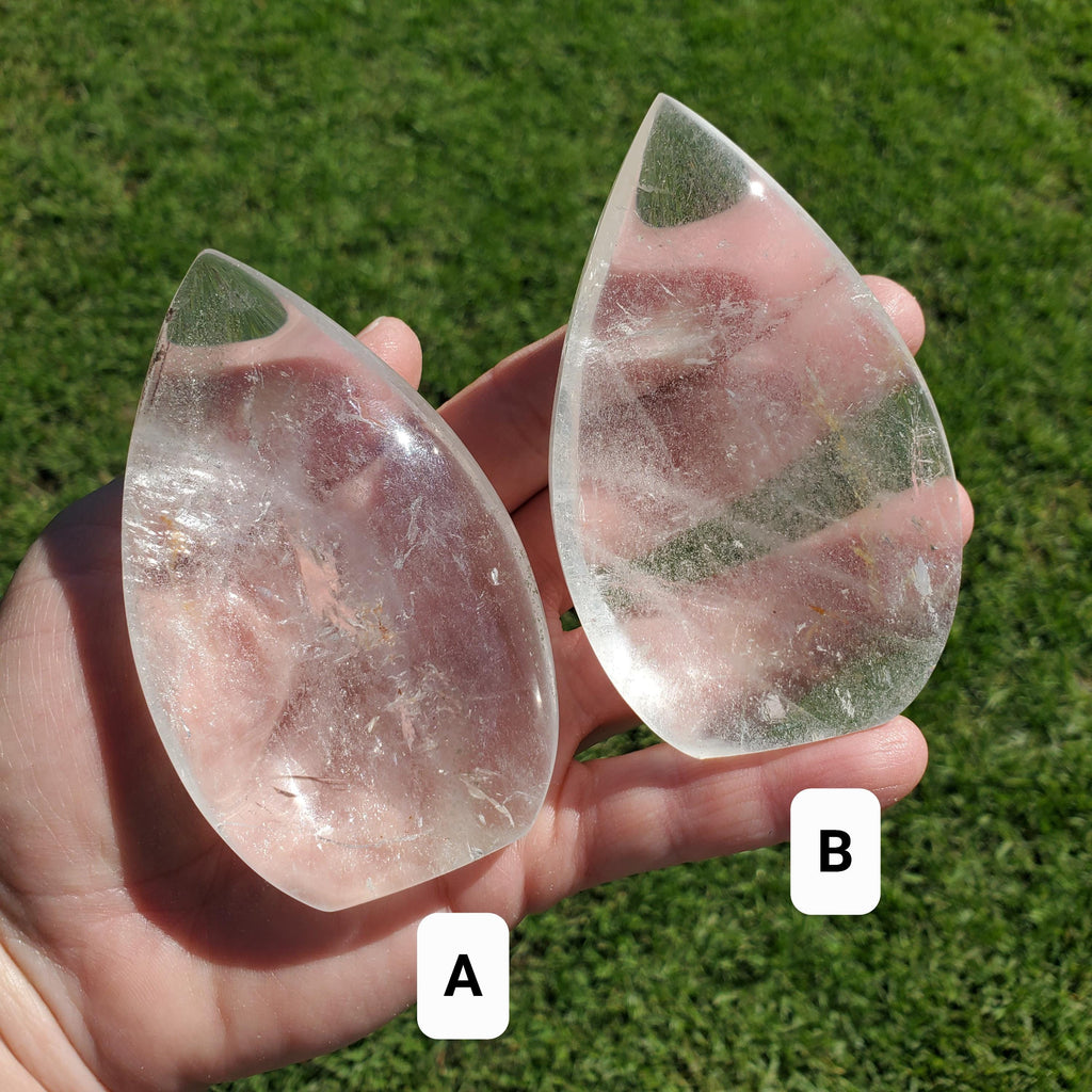 Chunky Clear Quartz Flame - Counteracts Negativity, Energizes Positive Energy, Cleanses The Aura - Standing Quartz Crystal Point Gemstone