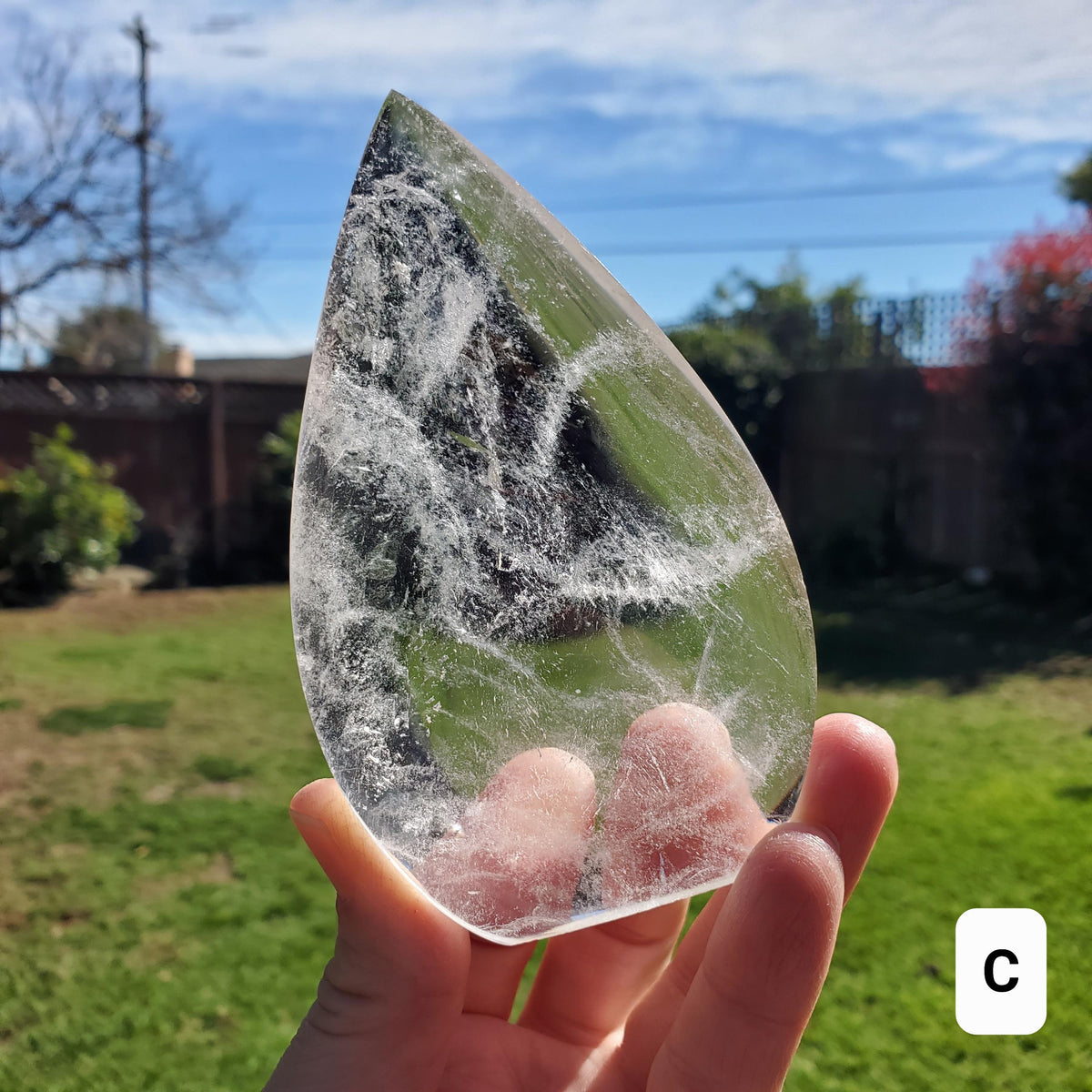Chunky Clear Quartz Flame - Counteracts Negativity, Energizes Positive Energy, Cleanses The Aura - Standing Quartz Crystal Point Gemstone