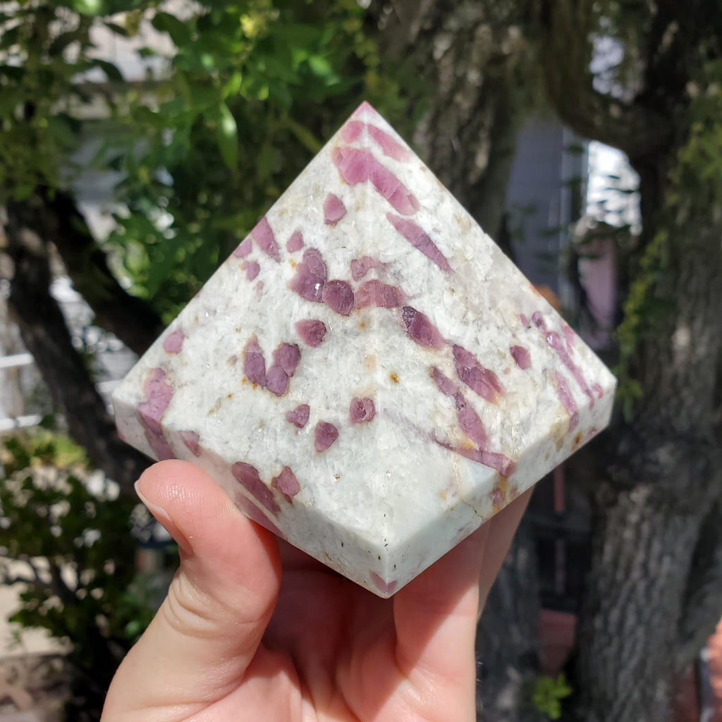 Chunky Pink Tourmaline Pyramid - Unconditional Love, Healing, Understanding, Safe - Rubellite Crystal Healing Gemstone Statement