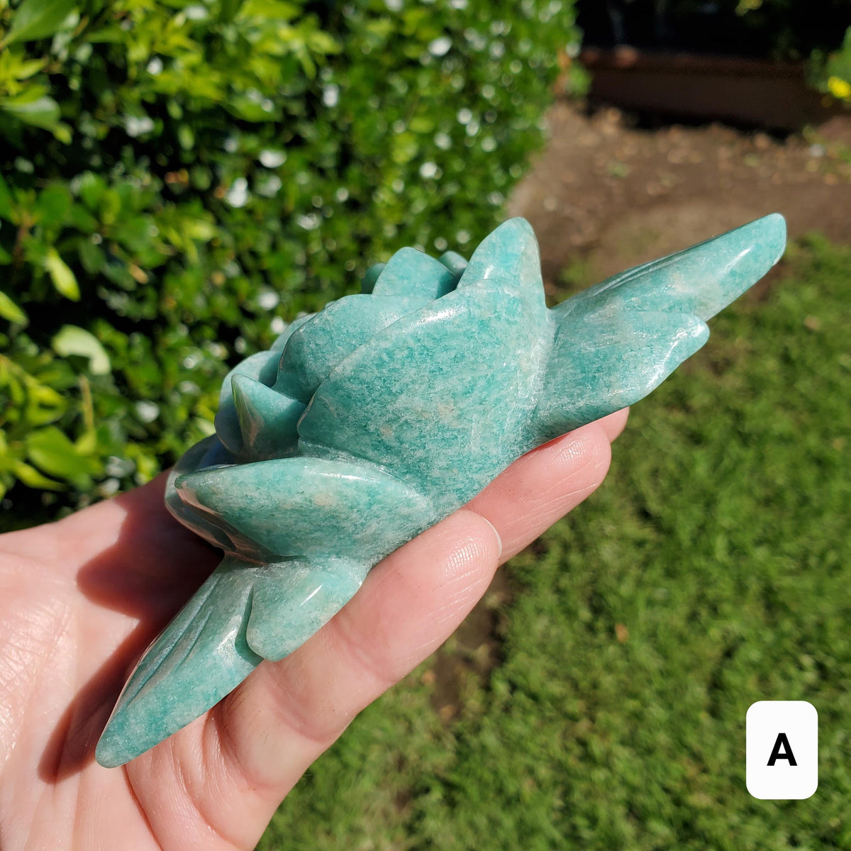 Big Amazonite Crystal Rose - Calming, Courage, Truth, Compassion, EMF Protection - Amazonite Stone Rose Healing Crystals Gemstone Statement