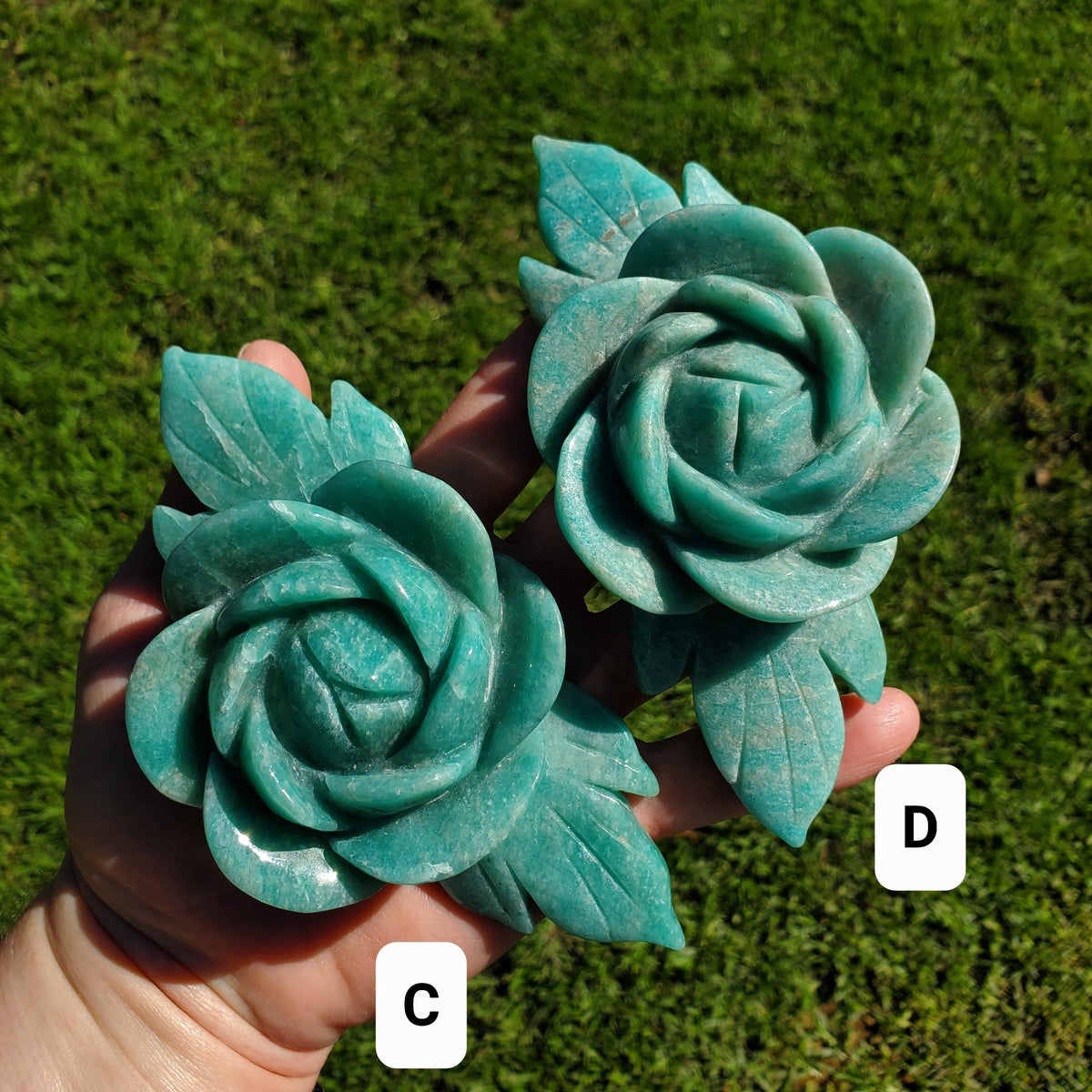 Big Amazonite Crystal Rose - Calming, Courage, Truth, Compassion, EMF Protection - Amazonite Stone Rose Healing Crystals Gemstone Statement