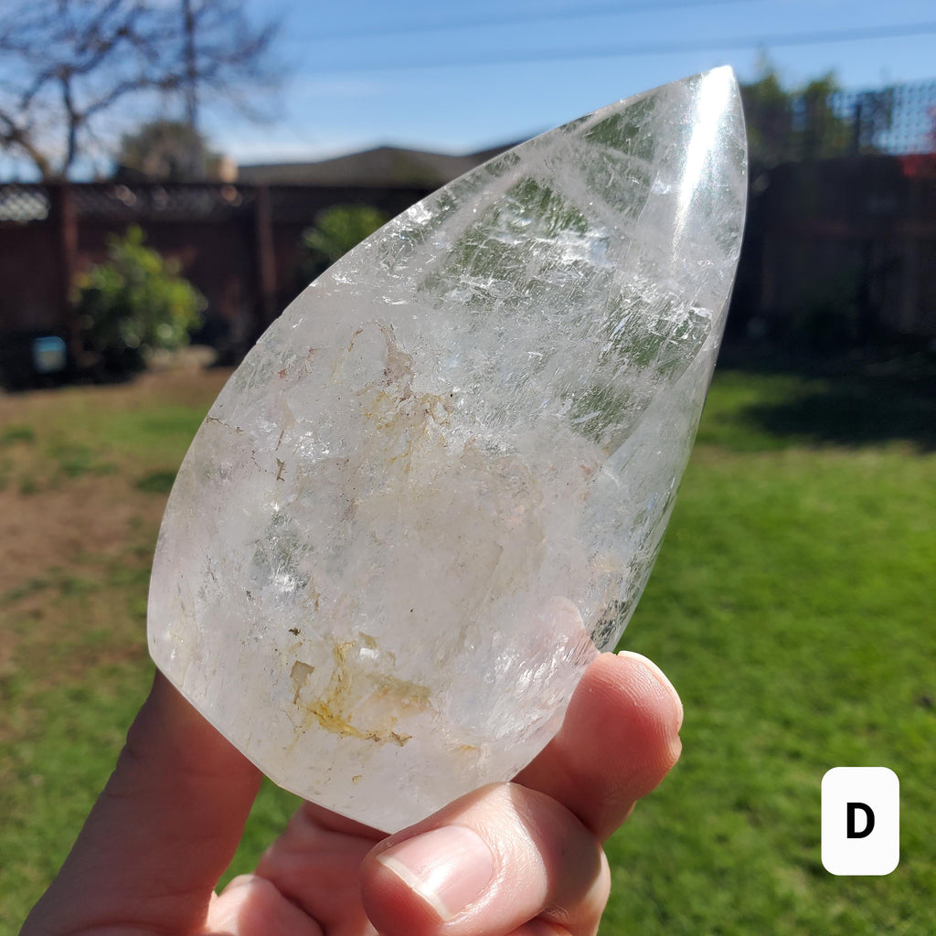 Chunky Clear Quartz Flame - Counteracts Negativity, Energizes Positive Energy, Cleanses The Aura - Standing Quartz Crystal Point Gemstone