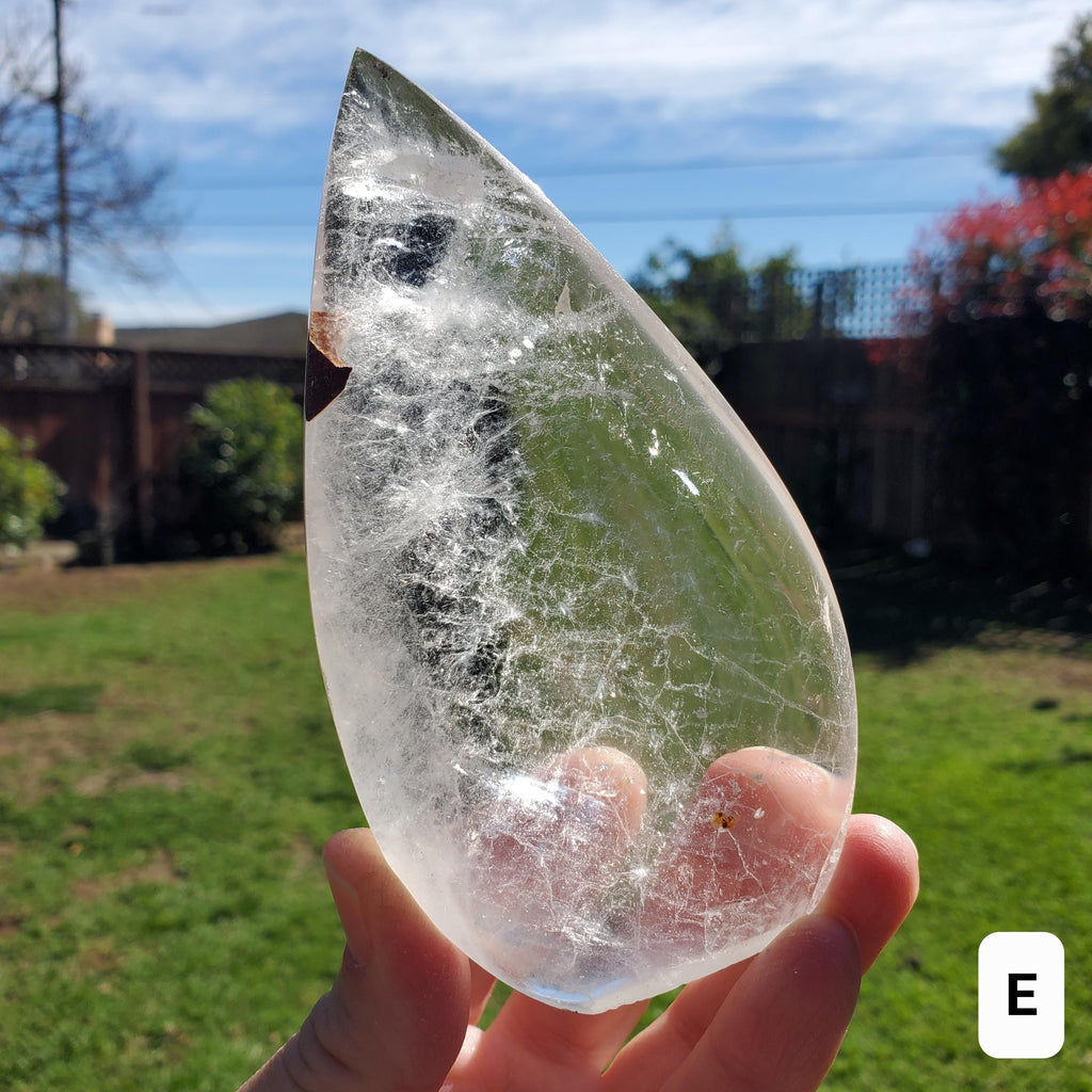 Chunky Clear Quartz Flame - Counteracts Negativity, Energizes Positive Energy, Cleanses The Aura - Standing Quartz Crystal Point Gemstone