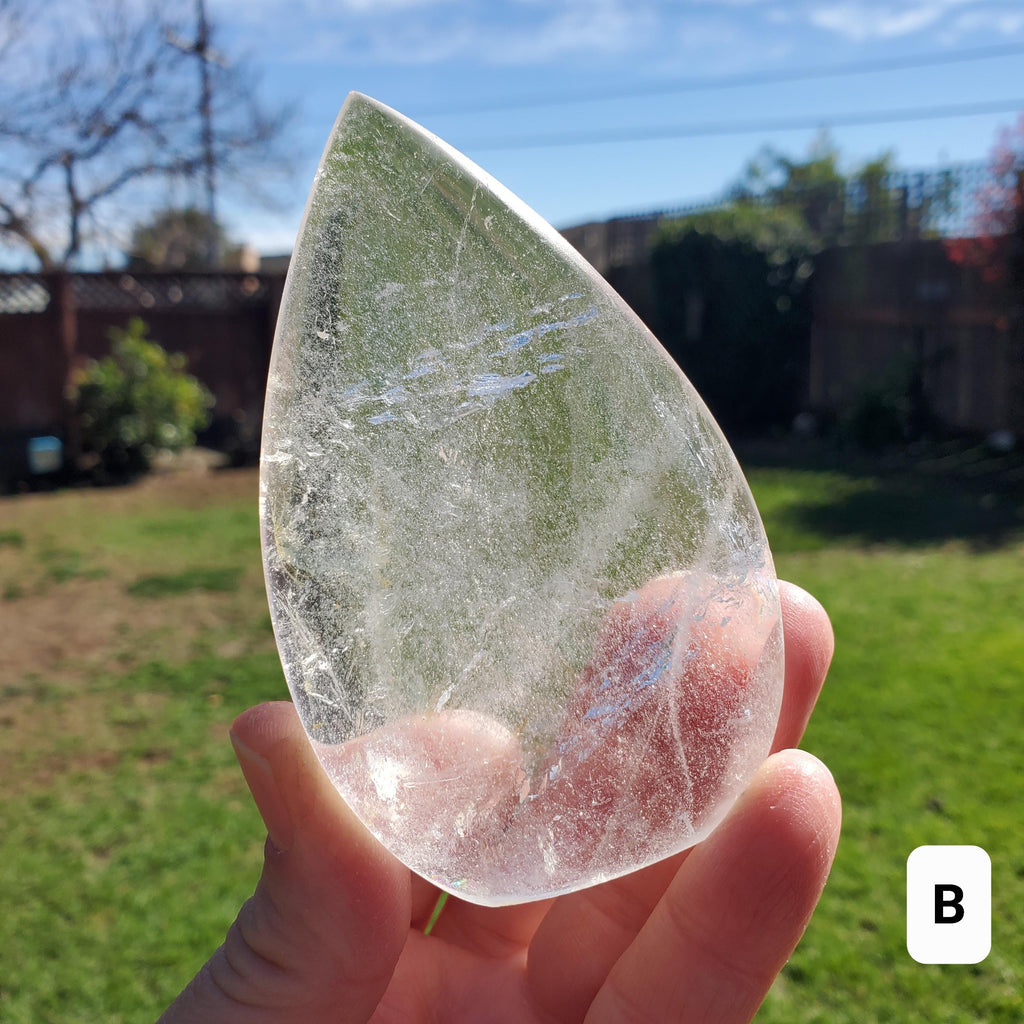 Chunky Clear Quartz Flame - Counteracts Negativity, Energizes Positive Energy, Cleanses The Aura - Standing Quartz Crystal Point Gemstone