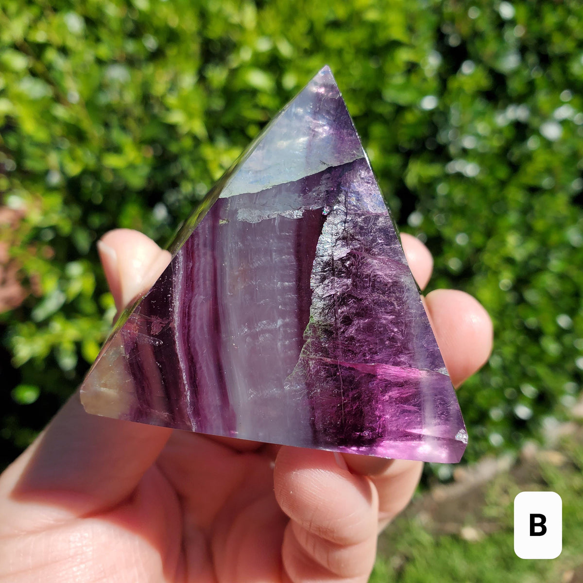 Rainbow Fluorite Pyramid - Mental Concentration, Energetic Protection, Positivity - Fluorite Crystal Pyramid Healing Gemstone