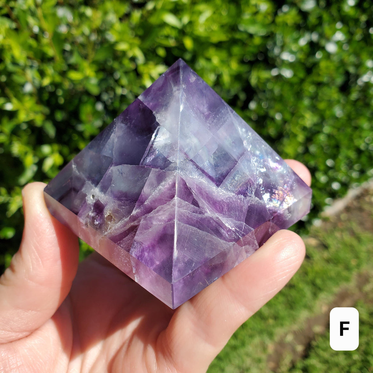 Rainbow Fluorite Pyramid - Mental Concentration, Energetic Protection, Positivity - Fluorite Crystal Pyramid Healing Gemstone