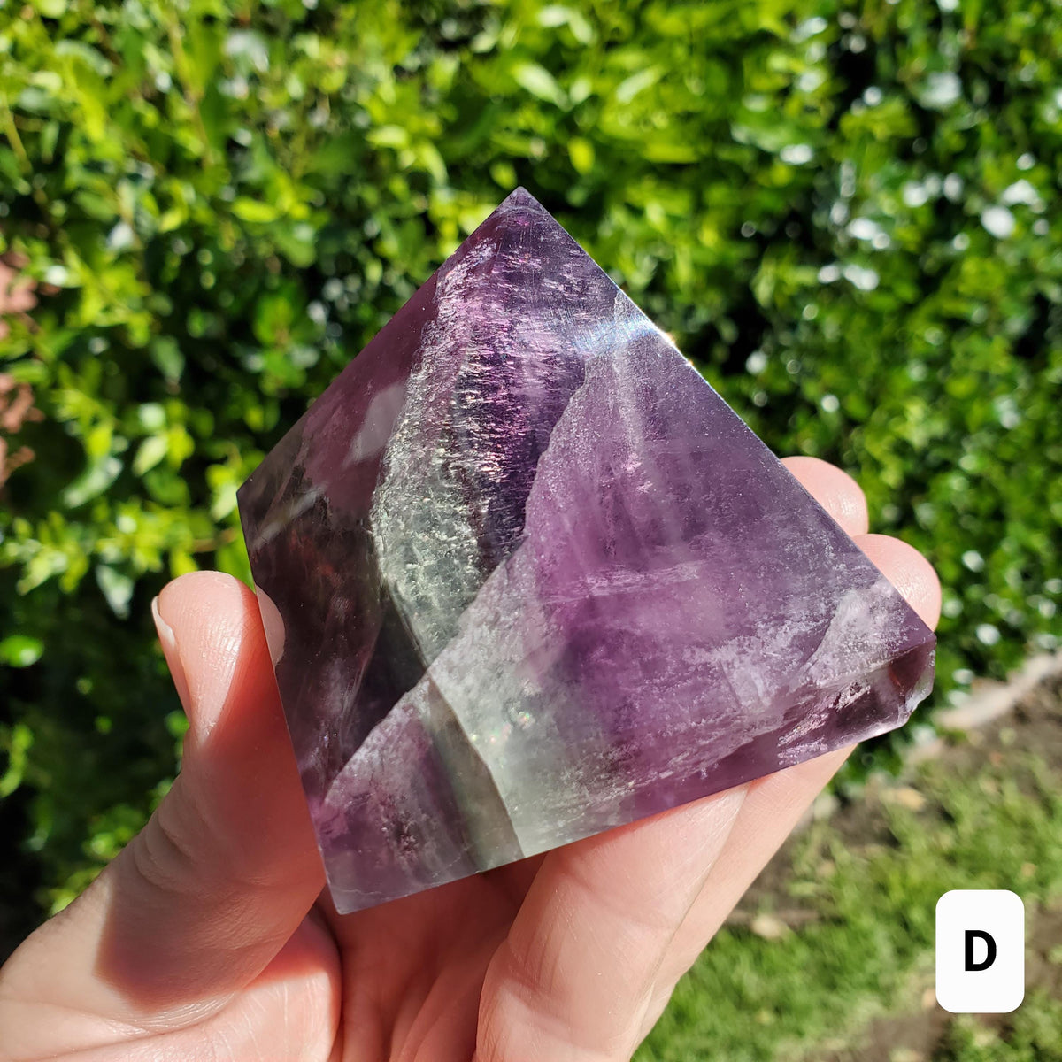 Rainbow Fluorite Pyramid - Mental Concentration, Energetic Protection, Positivity - Fluorite Crystal Pyramid Healing Gemstone