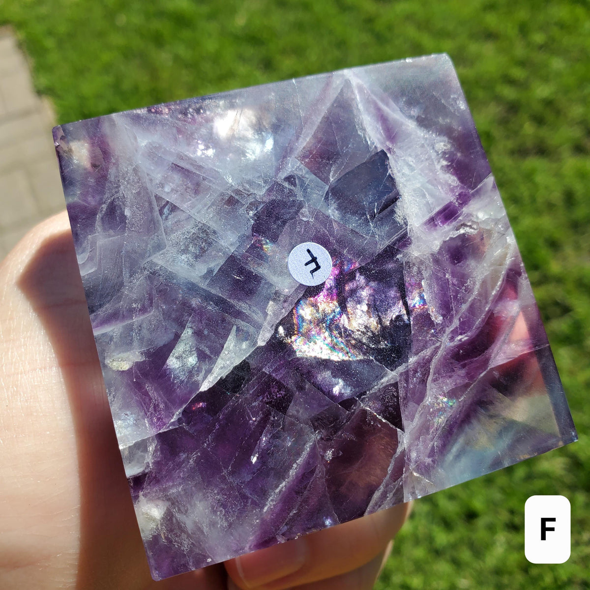 Rainbow Fluorite Pyramid - Mental Concentration, Energetic Protection, Positivity - Fluorite Crystal Pyramid Healing Gemstone