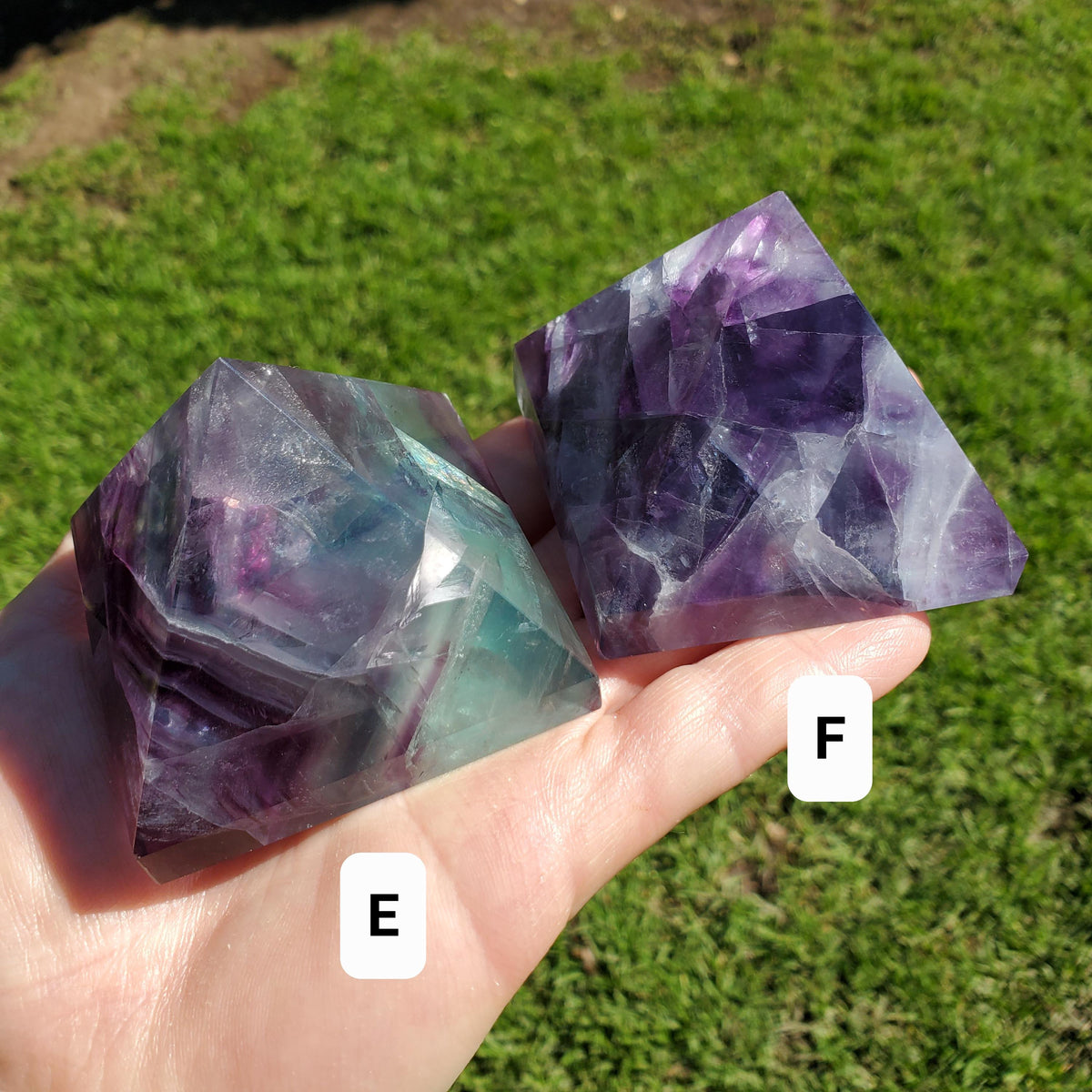 Rainbow Fluorite Pyramid - Mental Concentration, Energetic Protection, Positivity - Fluorite Crystal Pyramid Healing Gemstone