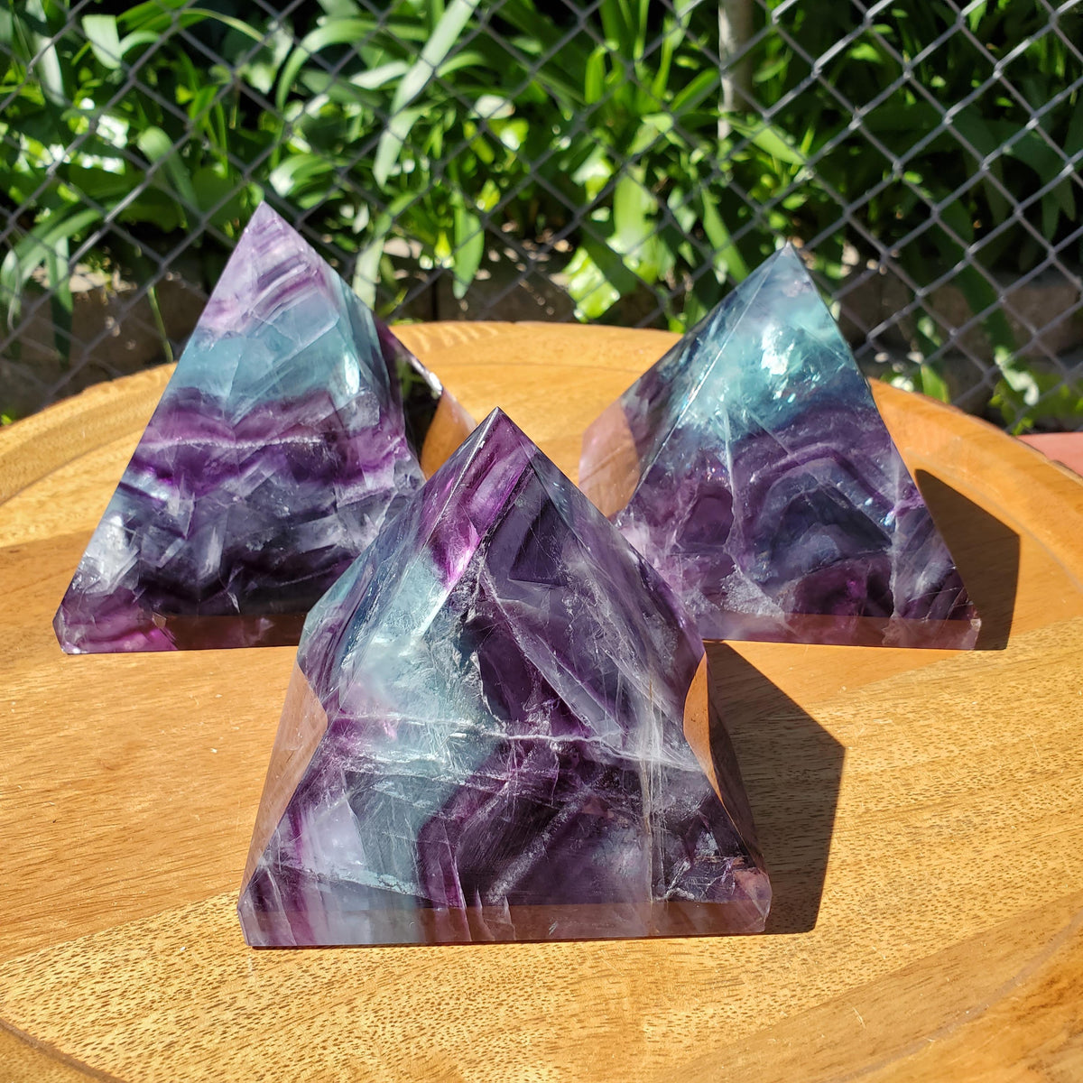 Big & Heavy Rainbow Fluorite Pyramid - Mental Concentration, Energetic Protection, Positivity - Fluorite Crystal Pyramid Healing Gemstone