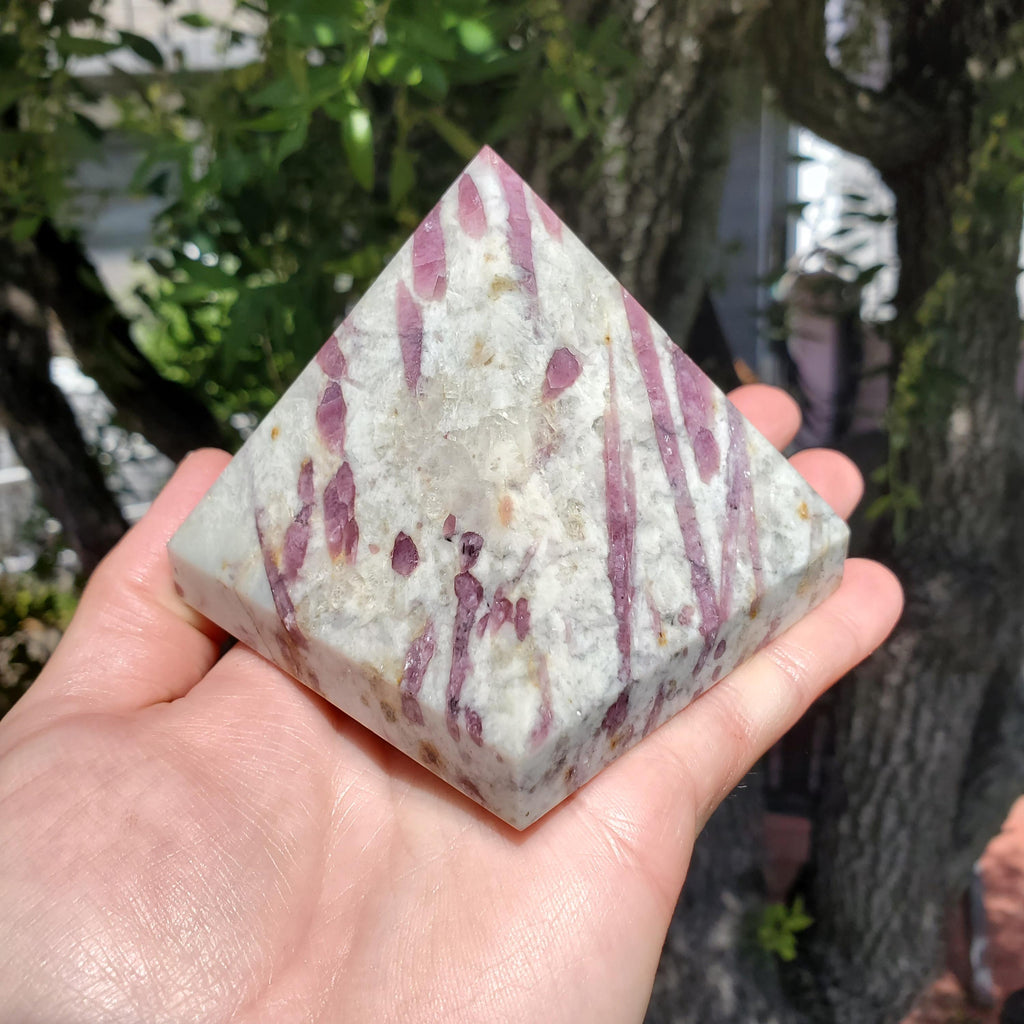 Chunky Pink Tourmaline Pyramid - Unconditional Love, Healing, Understanding, Safe - Rubellite Crystal Healing Gemstone Statement