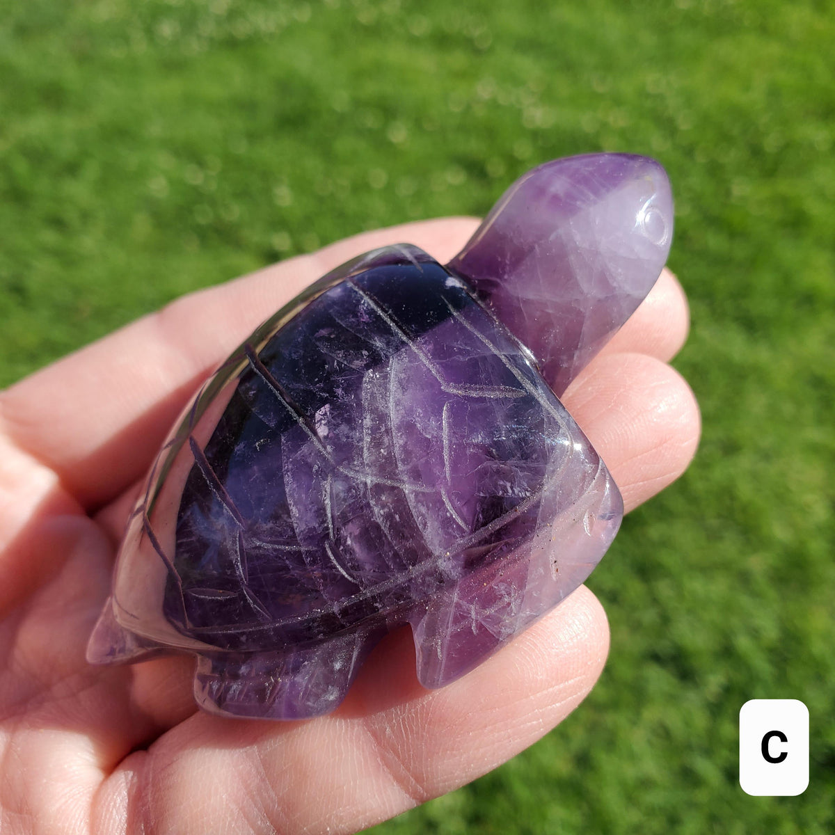 Dream Amethyst Turtle - Calming, Grounding, Energetic Protection, Positivity - Purple Amethyst Crystal Turtle Healing Gemstone