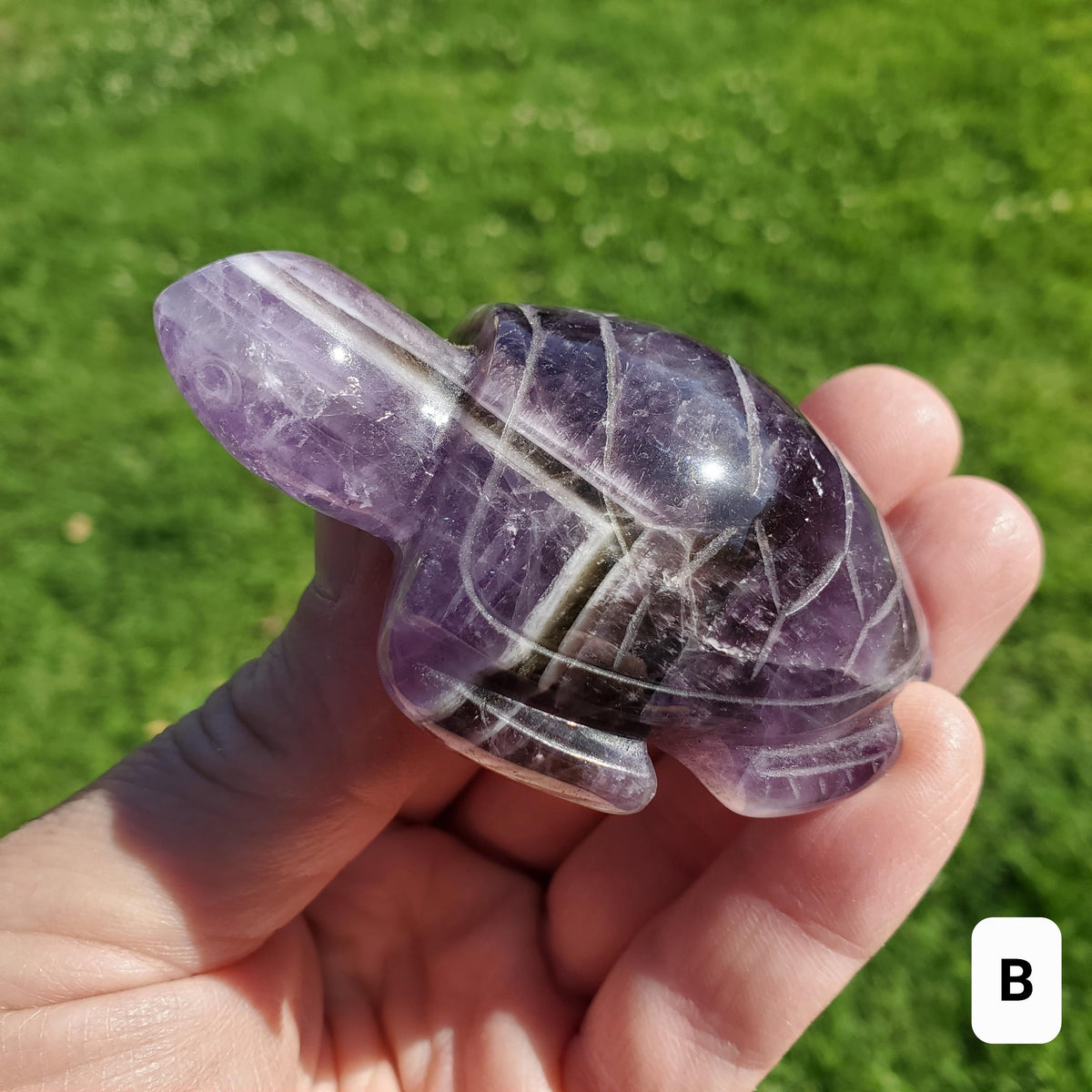 Dream Amethyst Turtle - Calming, Grounding, Energetic Protection, Positivity - Purple Amethyst Crystal Turtle Healing Gemstone