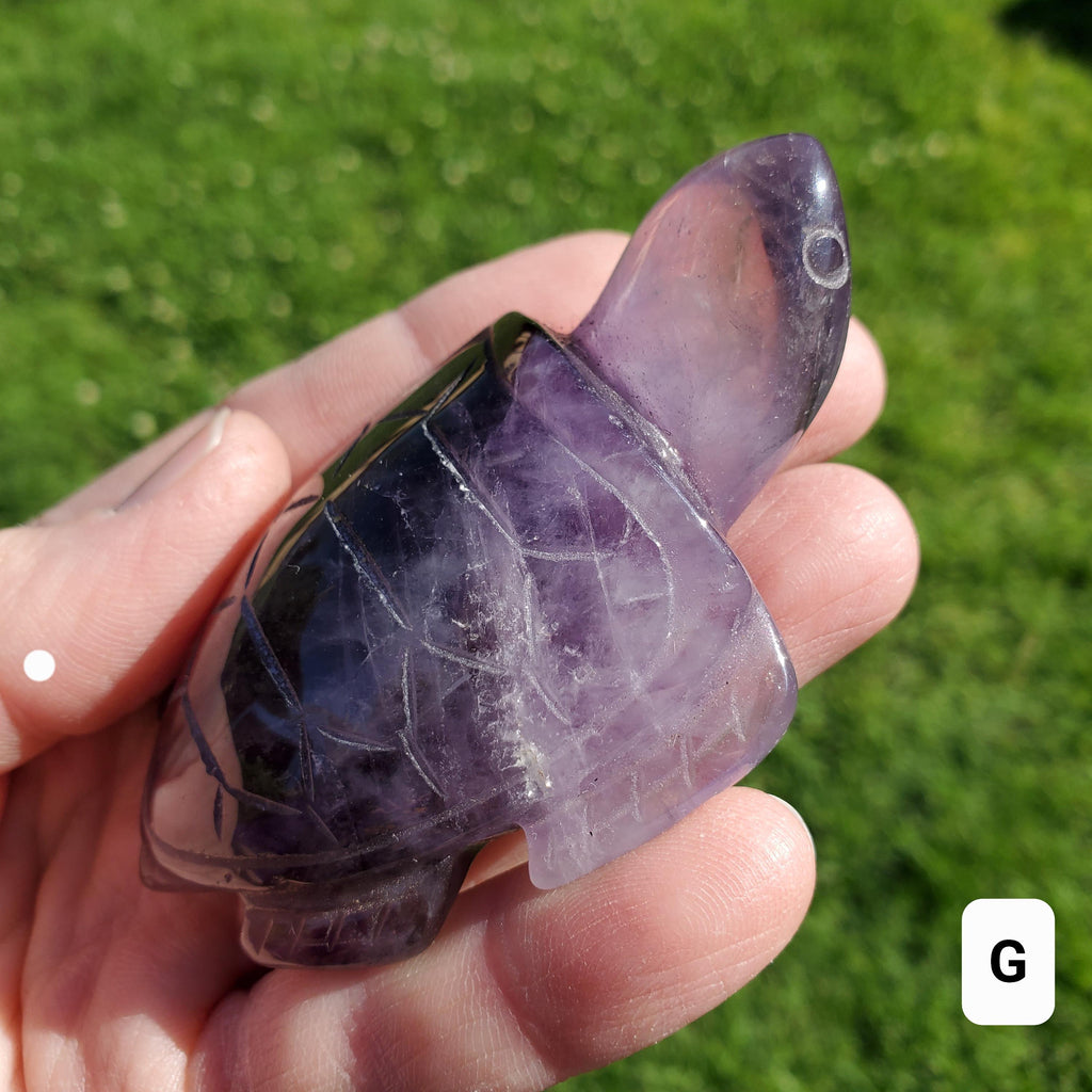 Dream Amethyst Turtle - Calming, Grounding, Energetic Protection, Positivity - Purple Amethyst Crystal Turtle Healing Gemstone
