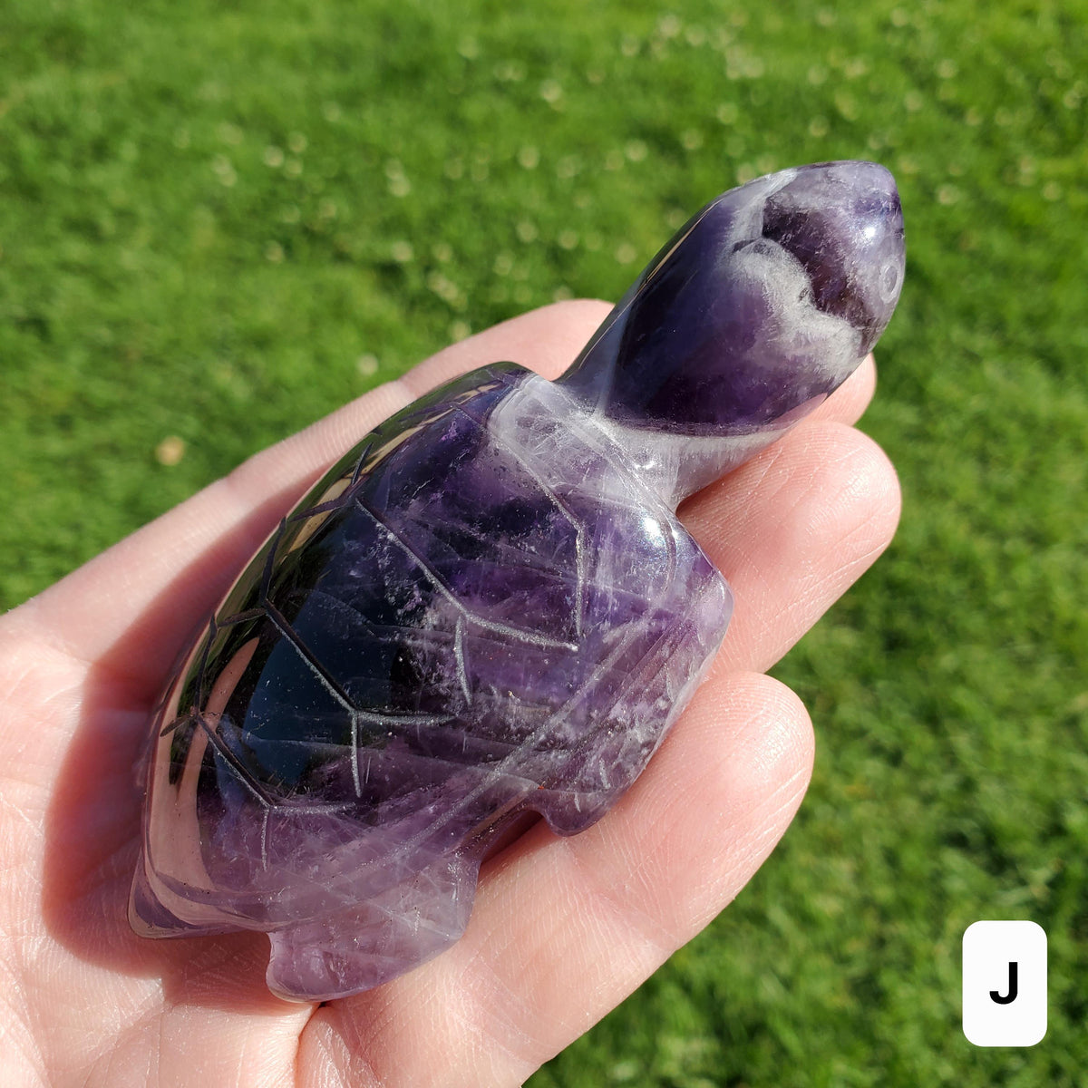 Dream Amethyst Turtle - Calming, Grounding, Energetic Protection, Positivity - Purple Amethyst Crystal Turtle Healing Gemstone