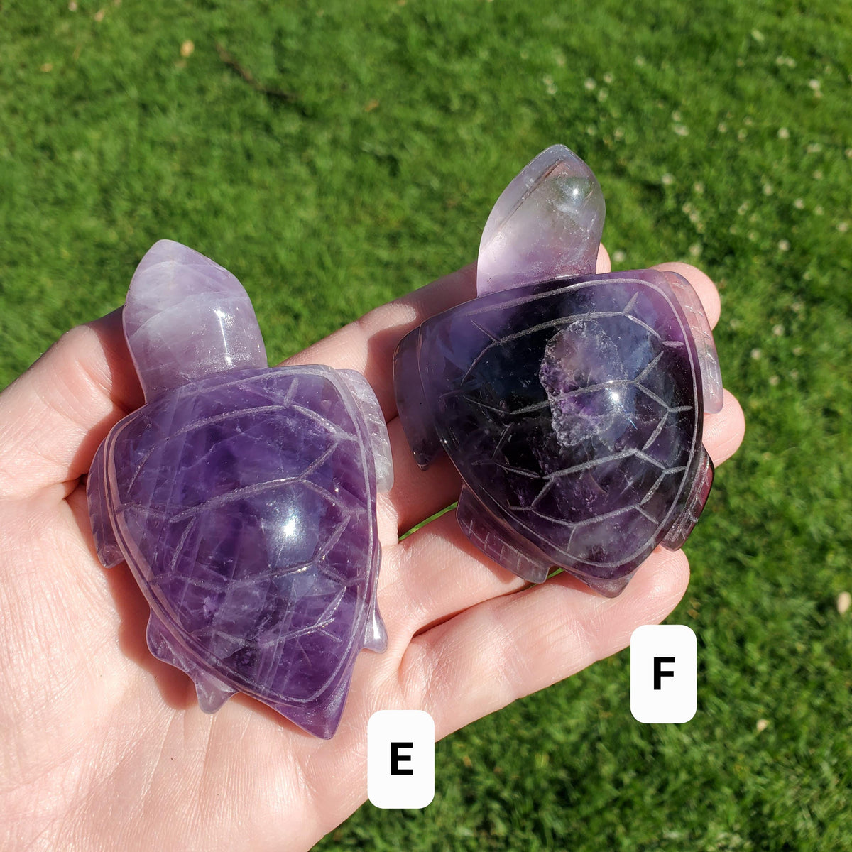 Dream Amethyst Turtle - Calming, Grounding, Energetic Protection, Positivity - Purple Amethyst Crystal Turtle Healing Gemstone