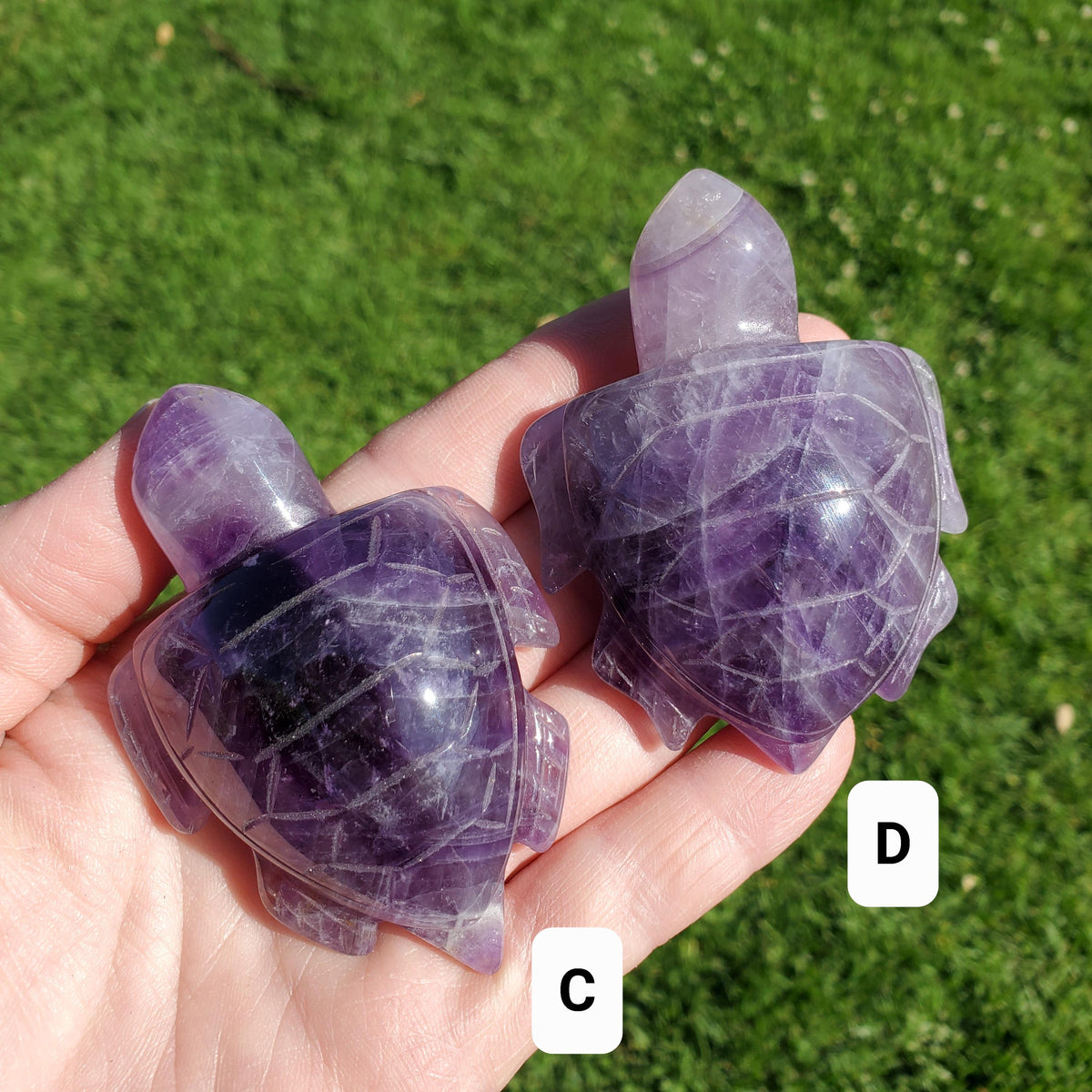 Dream Amethyst Turtle - Calming, Grounding, Energetic Protection, Positivity - Purple Amethyst Crystal Turtle Healing Gemstone