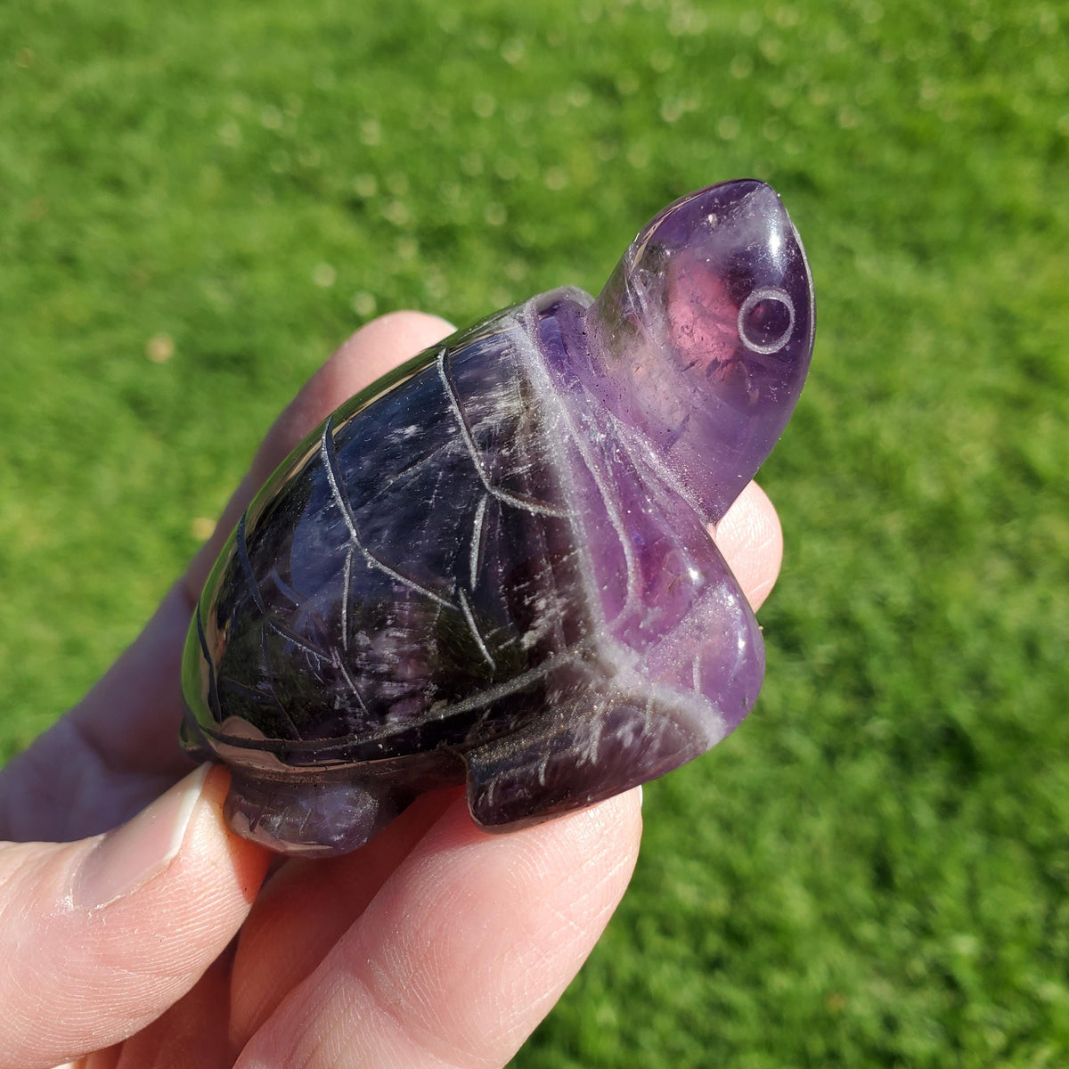 Dream Amethyst Turtle - Calming, Grounding, Energetic Protection, Positivity - Purple Amethyst Crystal Turtle Healing Gemstone