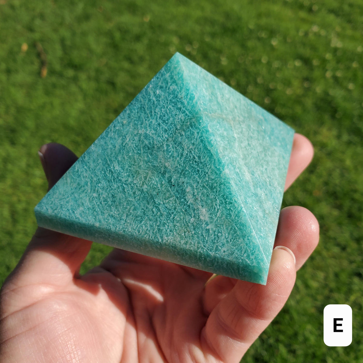 Flashy Amazonite Pyramid - Calming, Courage, Truth, Compassion - Amazonite Crystal Pyramid Healing Gemstone Statement