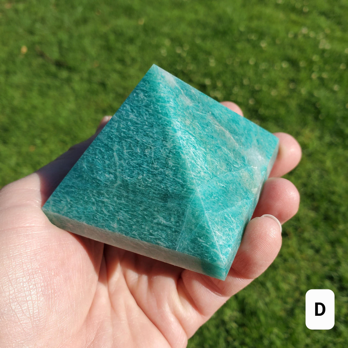 Flashy Amazonite Pyramid - Calming, Courage, Truth, Compassion - Amazonite Crystal Pyramid Healing Gemstone Statement