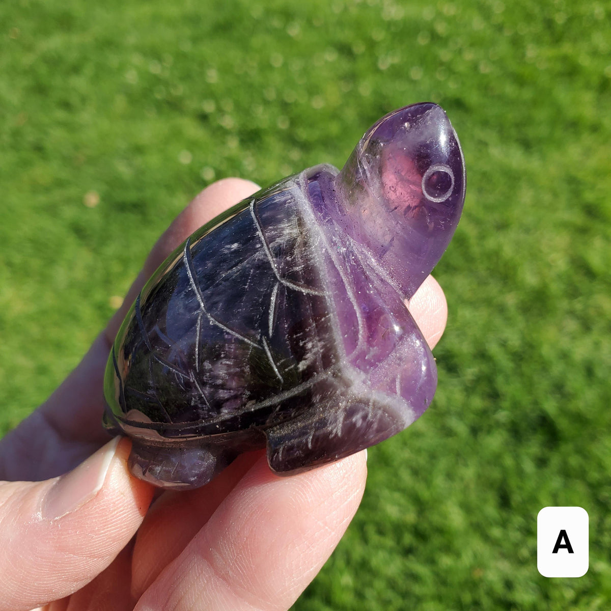 Dream Amethyst Turtle - Calming, Grounding, Energetic Protection, Positivity - Purple Amethyst Crystal Turtle Healing Gemstone