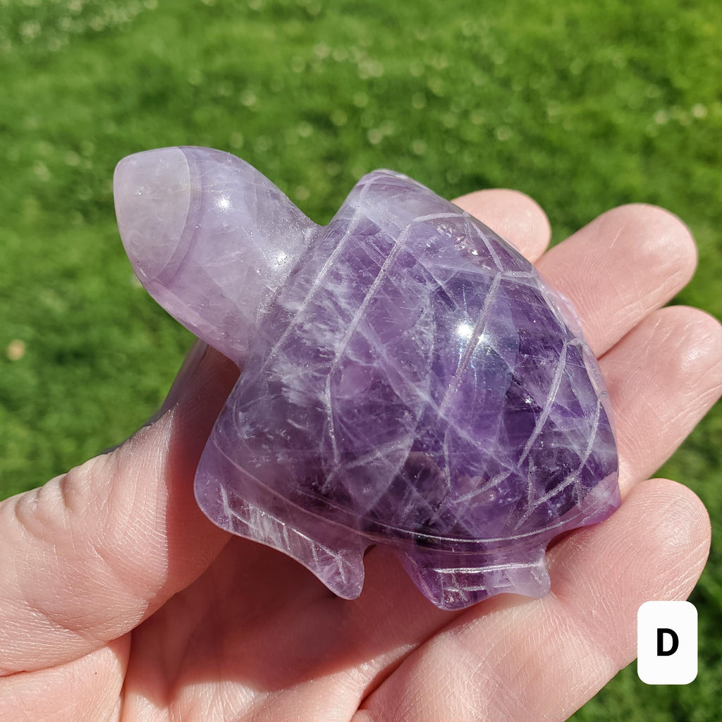 Dream Amethyst Turtle - Calming, Grounding, Energetic Protection, Positivity - Purple Amethyst Crystal Turtle Healing Gemstone