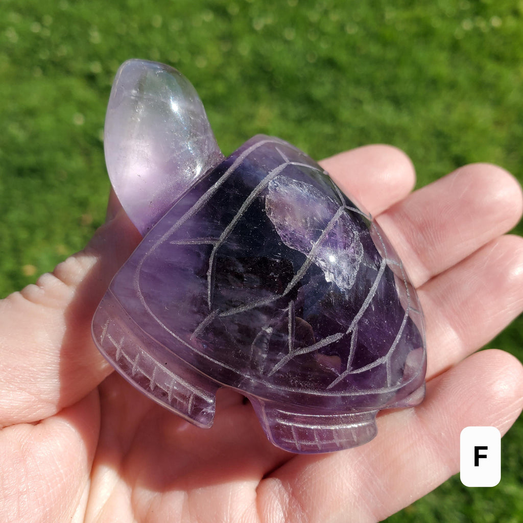 Dream Amethyst Turtle - Calming, Grounding, Energetic Protection, Positivity - Purple Amethyst Crystal Turtle Healing Gemstone