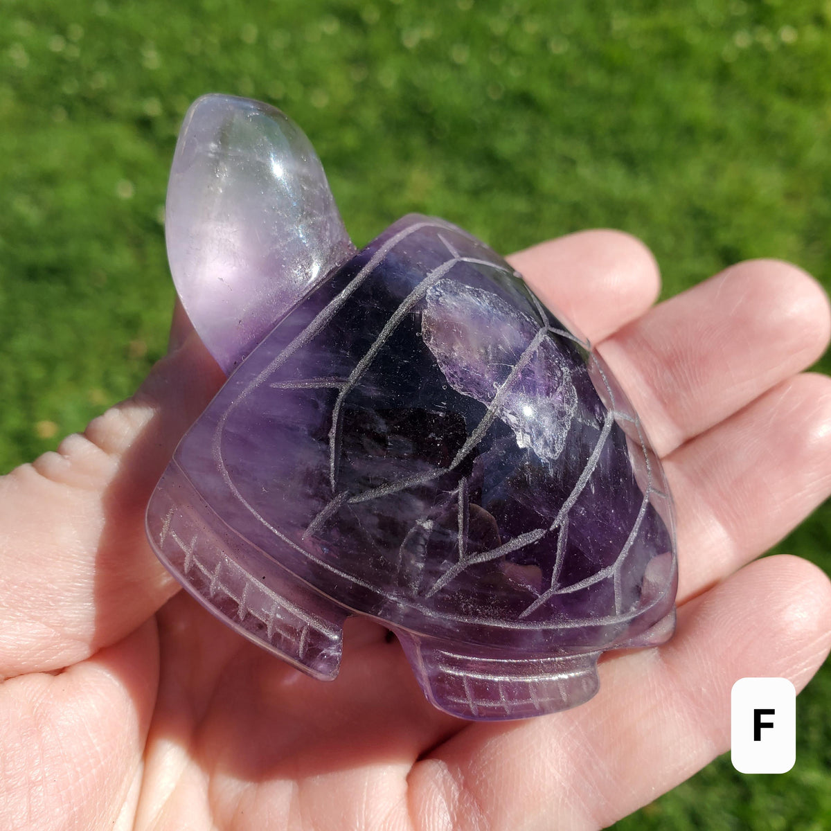 Dream Amethyst Turtle - Calming, Grounding, Energetic Protection, Positivity - Purple Amethyst Crystal Turtle Healing Gemstone