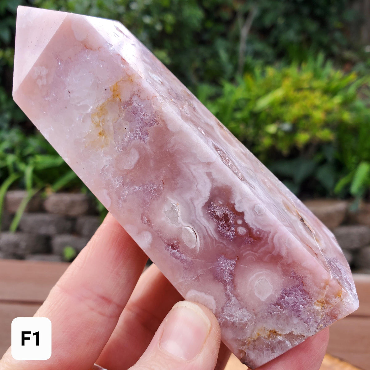 Pink Amethyst Flower Agate Druzy Tower - Gentle, Nourishing, Growth, Positivity, Grounding - Pink Crystal Point Healing Crystals Gemstones