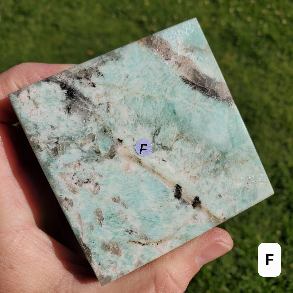 Flashy Amazonite Pyramid - Calming, Courage, Truth, Compassion - Amazonite Crystal Pyramid Healing Gemstone Statement