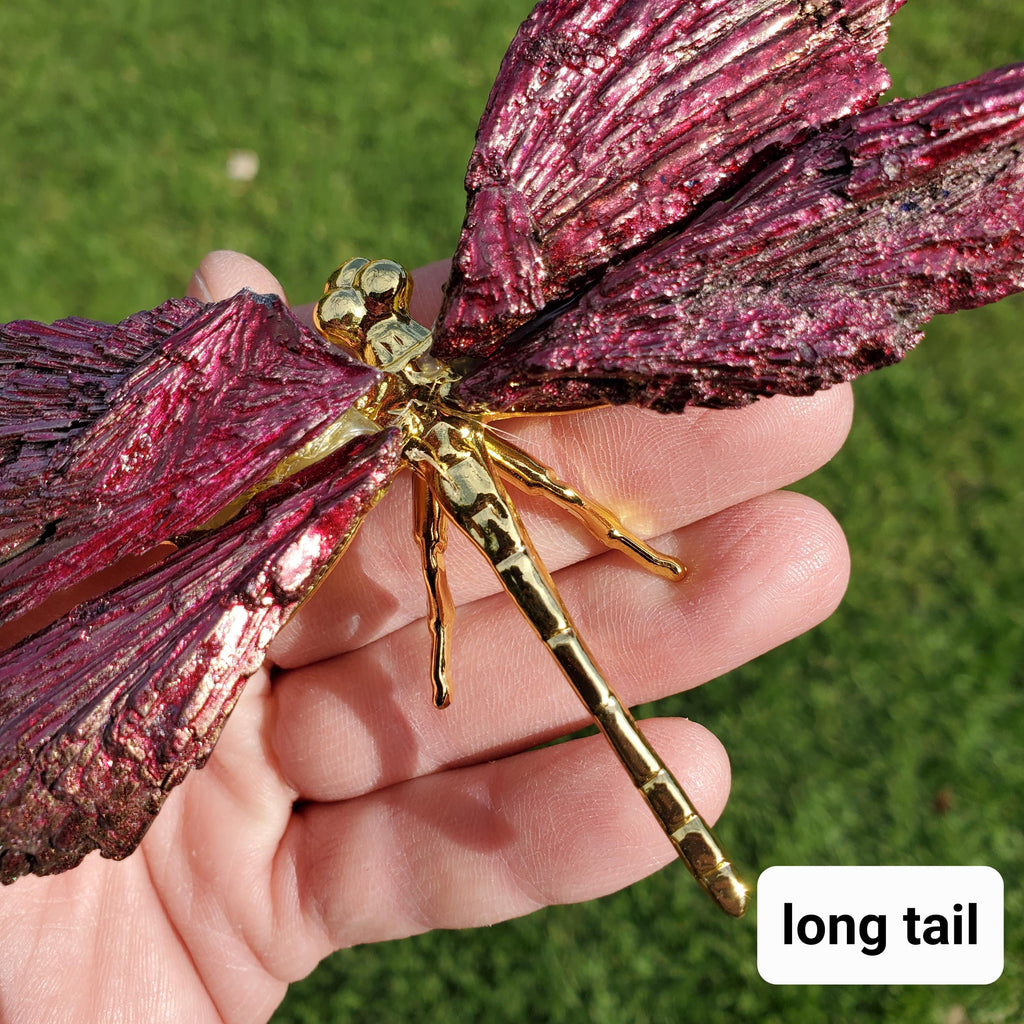 Pink Aura Kyanite Dragonfly - Calming, Clarity, Connection, Communication, Balances Chakras - Pink Dragonfly Healing Gemstone