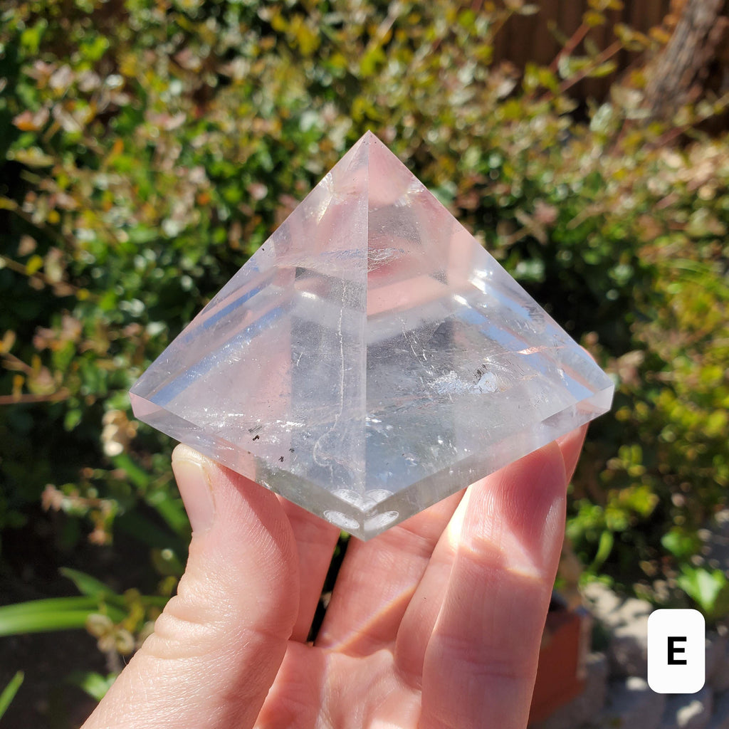 Chunky & Flashy Quartz Pyramid - Energizes Positive Energy, Magnifies Intentions - Quartz Crystal Pyramid Healing Gemstone