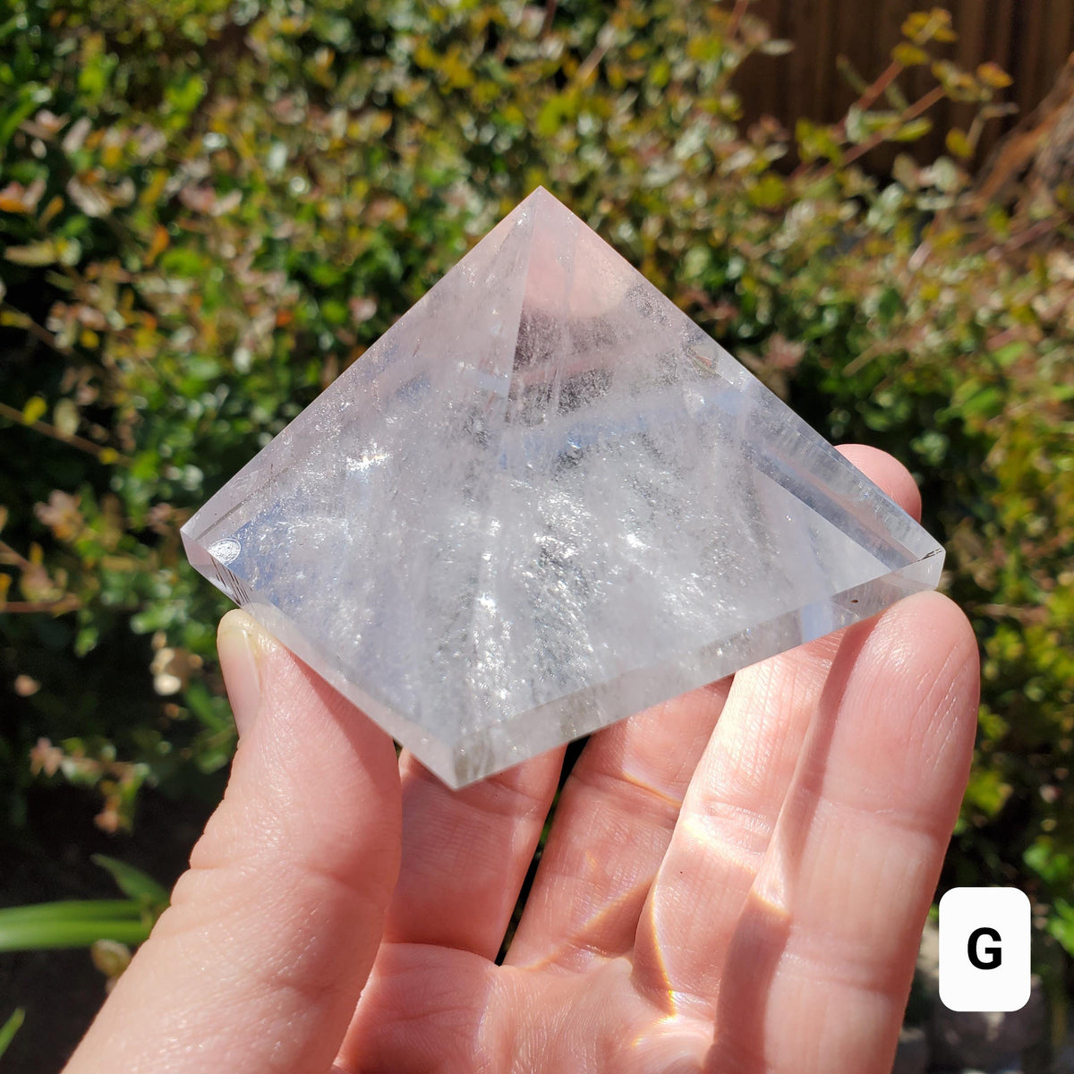 Chunky & Flashy Quartz Pyramid - Energizes Positive Energy, Magnifies Intentions - Quartz Crystal Pyramid Healing Gemstone