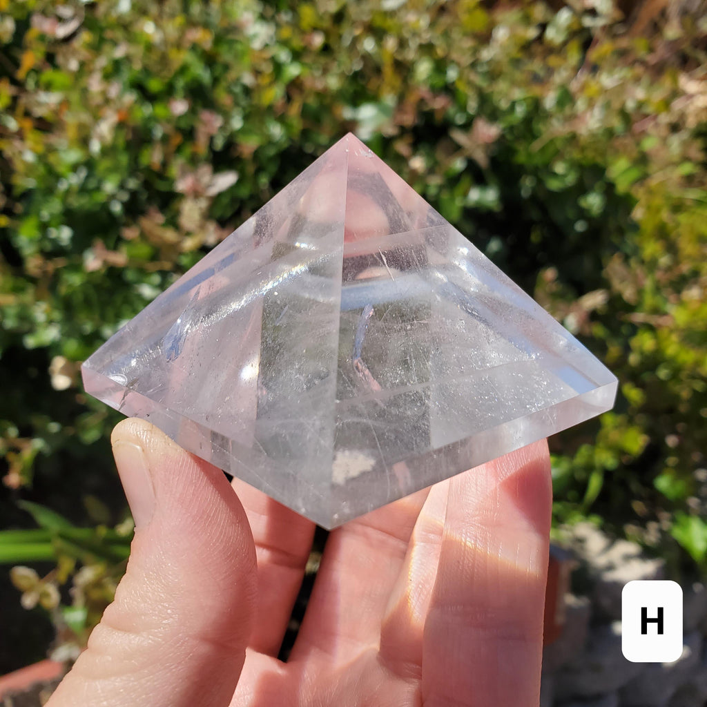 Chunky & Flashy Quartz Pyramid - Energizes Positive Energy, Magnifies Intentions - Quartz Crystal Pyramid Healing Gemstone
