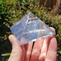 Chunky & Flashy Quartz Pyramid - Energizes Positive Energy, Magnifies Intentions - Quartz Crystal Pyramid Healing Gemstone