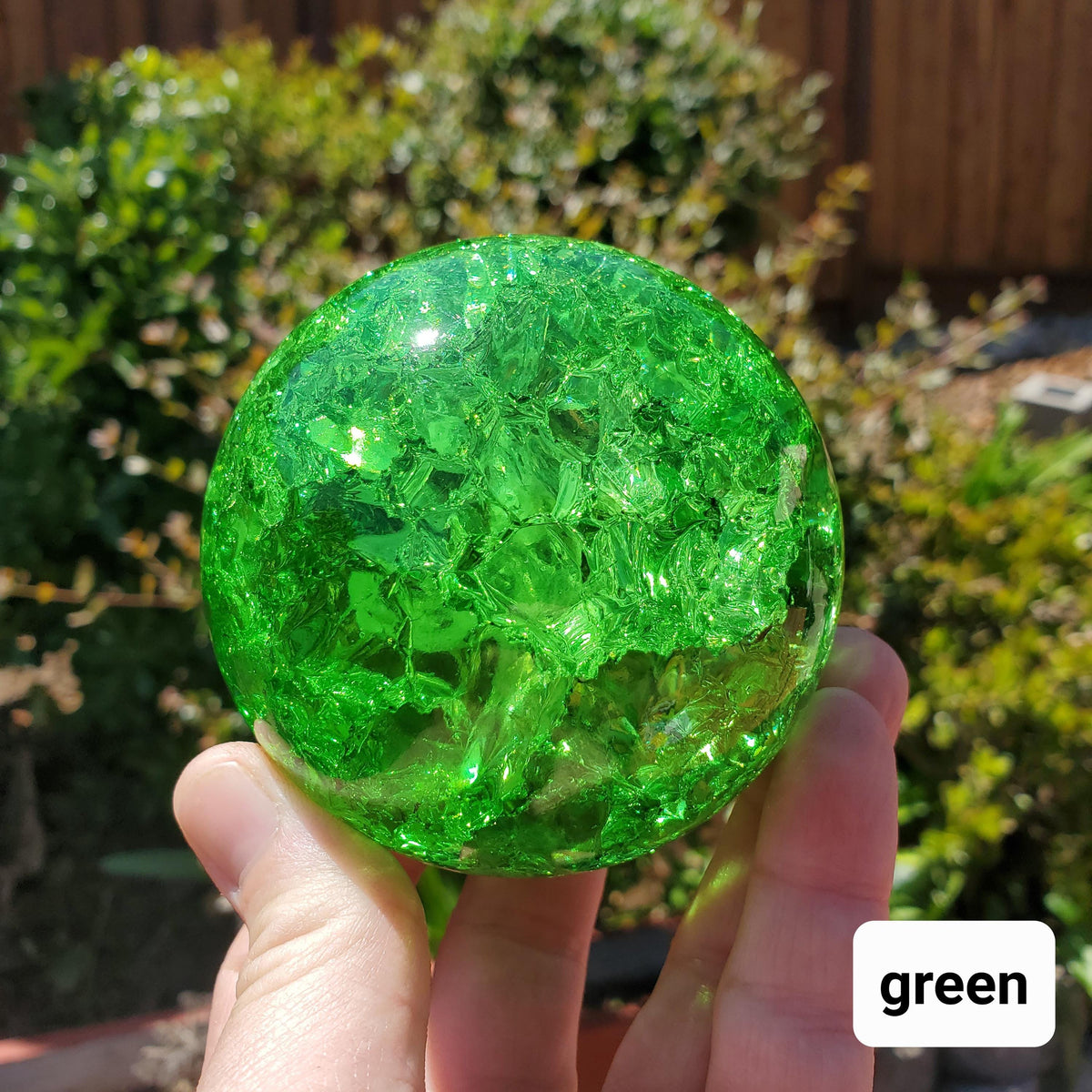 Jumbo Colored Crackle Sphere 3.05" - Beautiful Light Reflecting One of a Kind Crystal Ball - Fire and Ice Crystal Glass Ball Accent Lamp