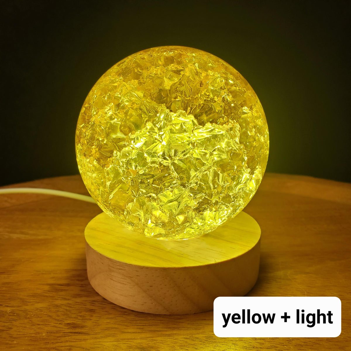 Jumbo Colored Crackle Sphere 3.05" - Beautiful Light Reflecting One of a Kind Crystal Ball - Fire and Ice Crystal Glass Ball Accent Lamp