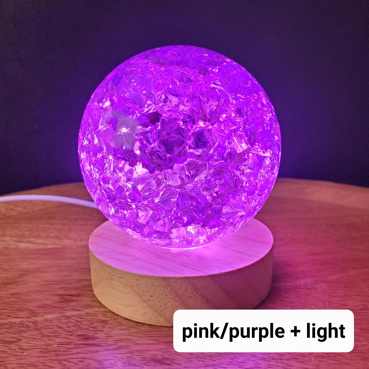Jumbo Colored Crackle Sphere 3.05" - Beautiful Light Reflecting One of a Kind Crystal Ball - Fire and Ice Crystal Glass Ball Accent Lamp
