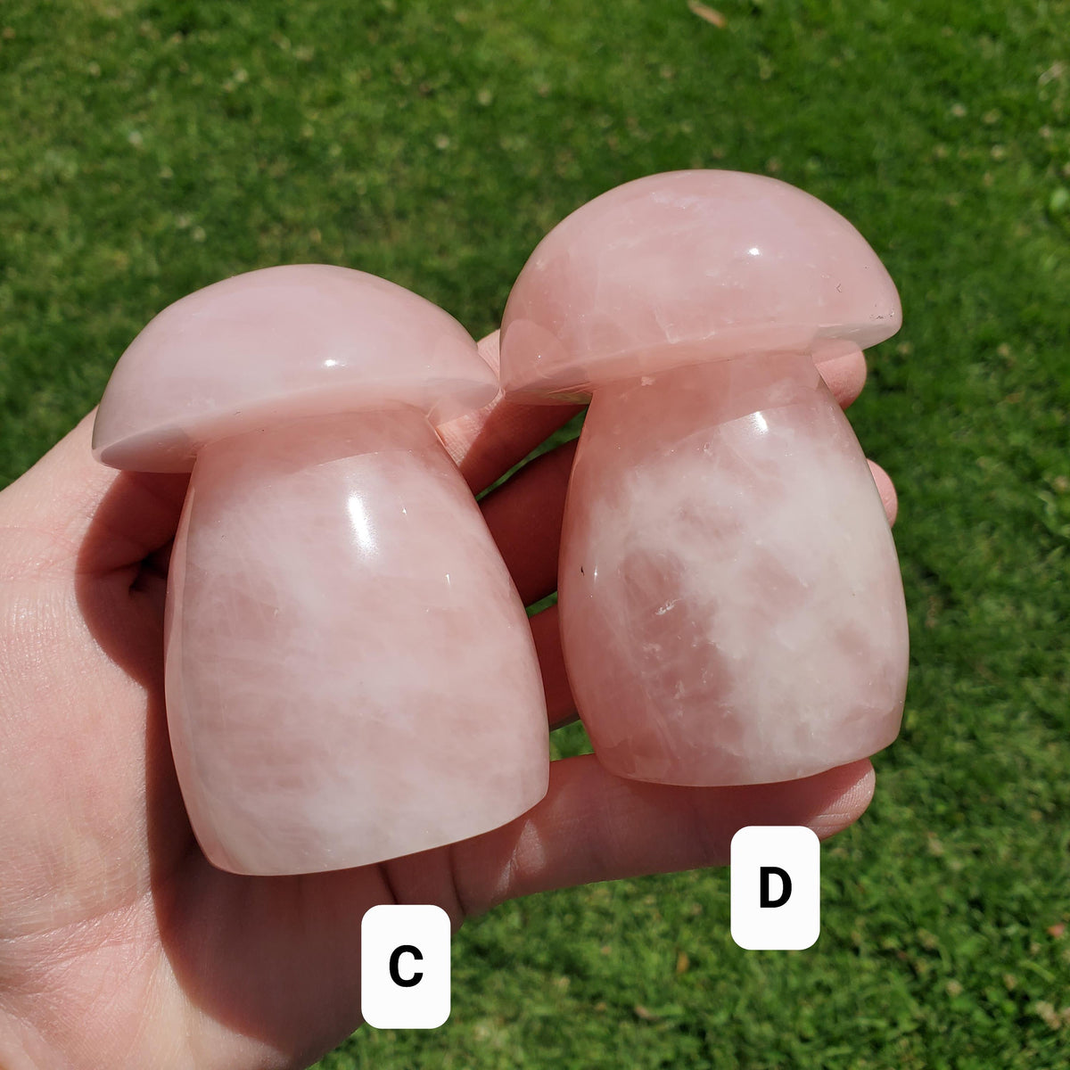 Chunky Rose Quartz Mushroom - Unconditional Love, Forgiveness, Compassion - Pink Crystal Mushroom Stone Healing Crystals Gemstones