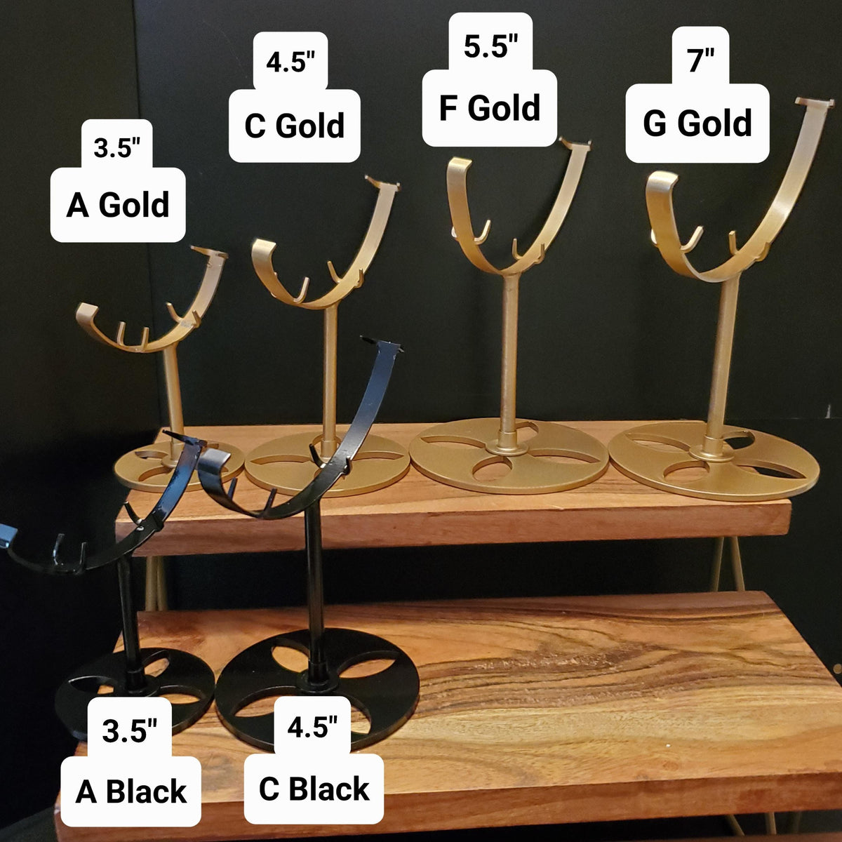 Gold or Black Stand for Moon - STAND ONLY - To Display Your Crystal Moon - Size Details in Photos - Message Me With Any Questions