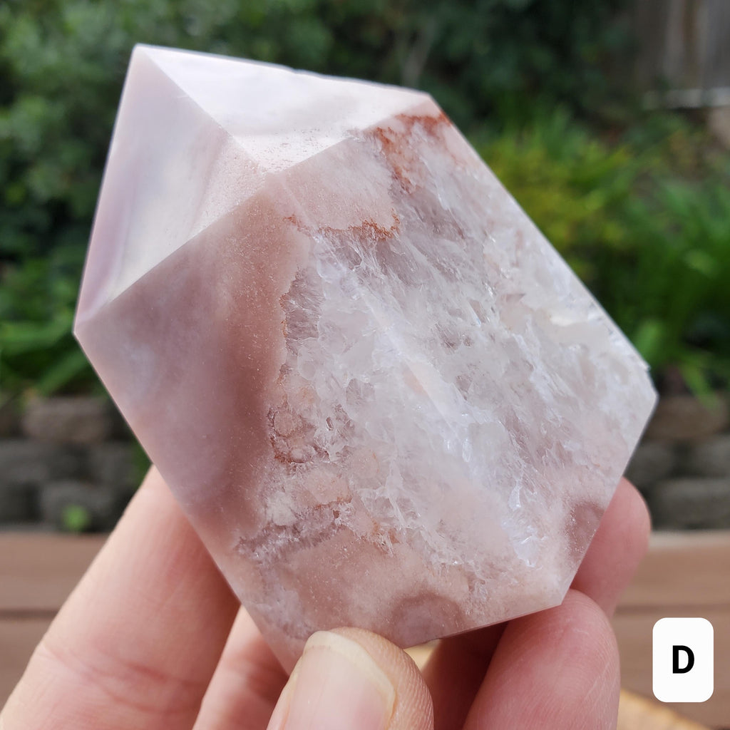 Pink Amethyst Flower Agate Druzy Tower - Gentle, Nourishing, Growth, Positivity, Grounding - Pink Crystal Point Healing Crystals Gemstones