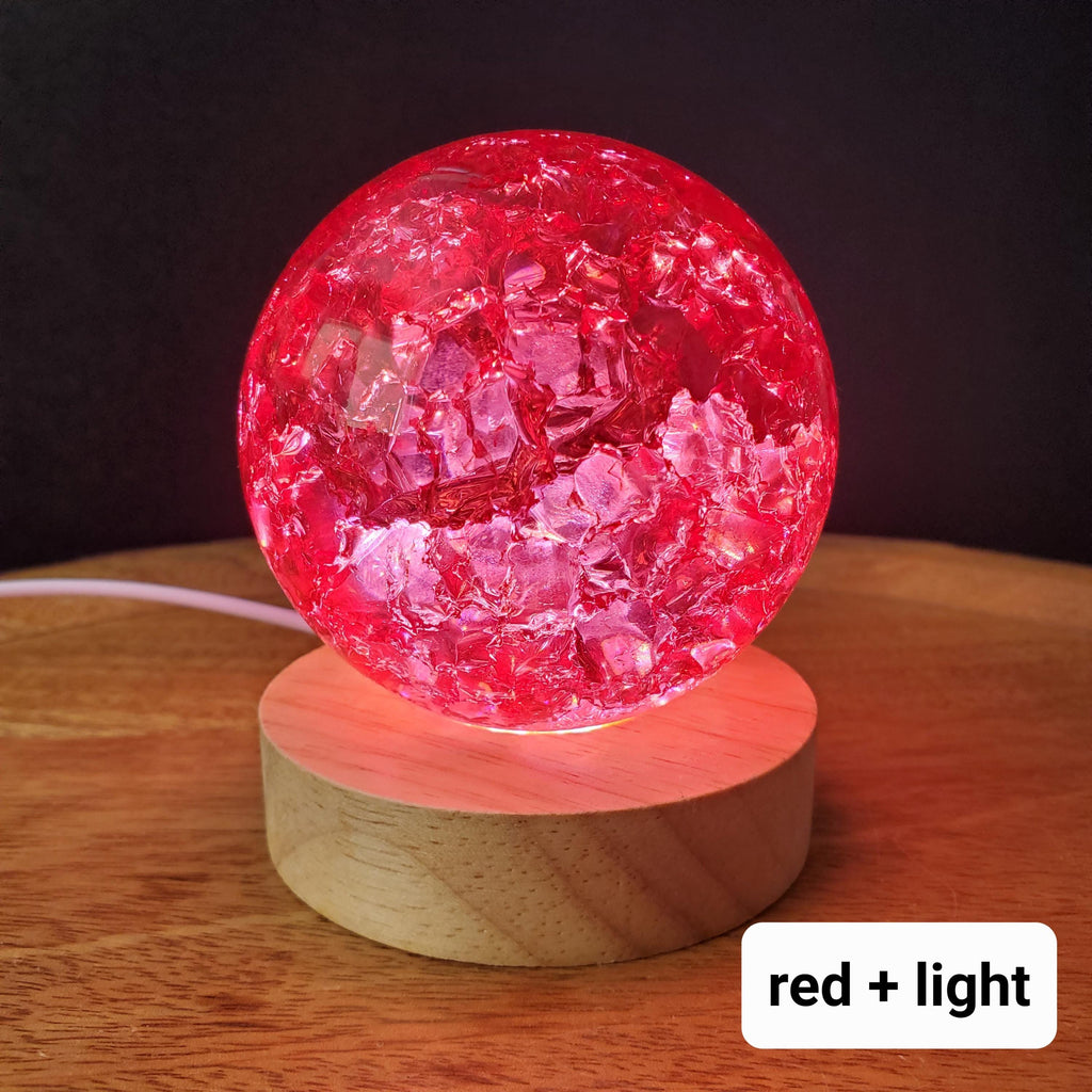 Jumbo Colored Crackle Sphere 3.05" - Beautiful Light Reflecting One of a Kind Crystal Ball - Fire and Ice Crystal Glass Ball Accent Lamp