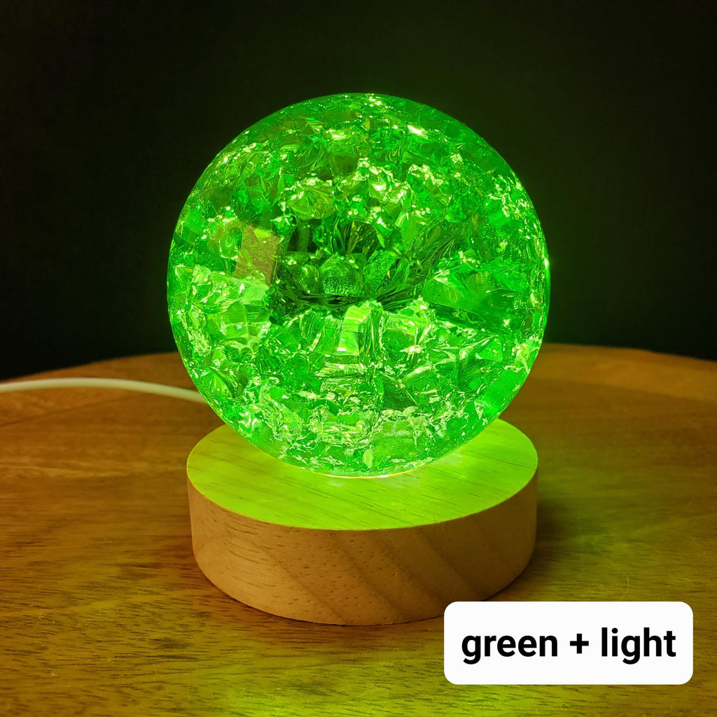 Jumbo Colored Crackle Sphere 3.05" - Beautiful Light Reflecting One of a Kind Crystal Ball - Fire and Ice Crystal Glass Ball Accent Lamp