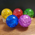 Jumbo Colored Crackle Sphere 3.05" - Beautiful Light Reflecting One of a Kind Crystal Ball - Fire and Ice Crystal Glass Ball Accent Lamp