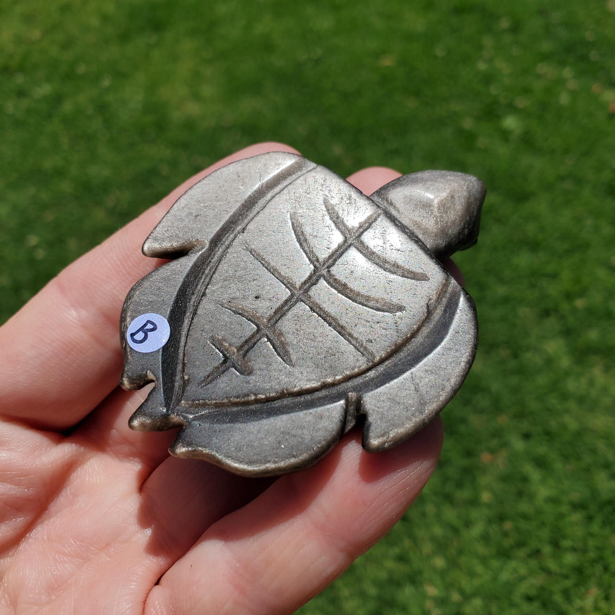 Cute Gold Sheen & Silver Sheen Obsidian Turtle - Self Reflection, Release Negative Energies - Flashy Obsidian Tortoise Carving Crystal