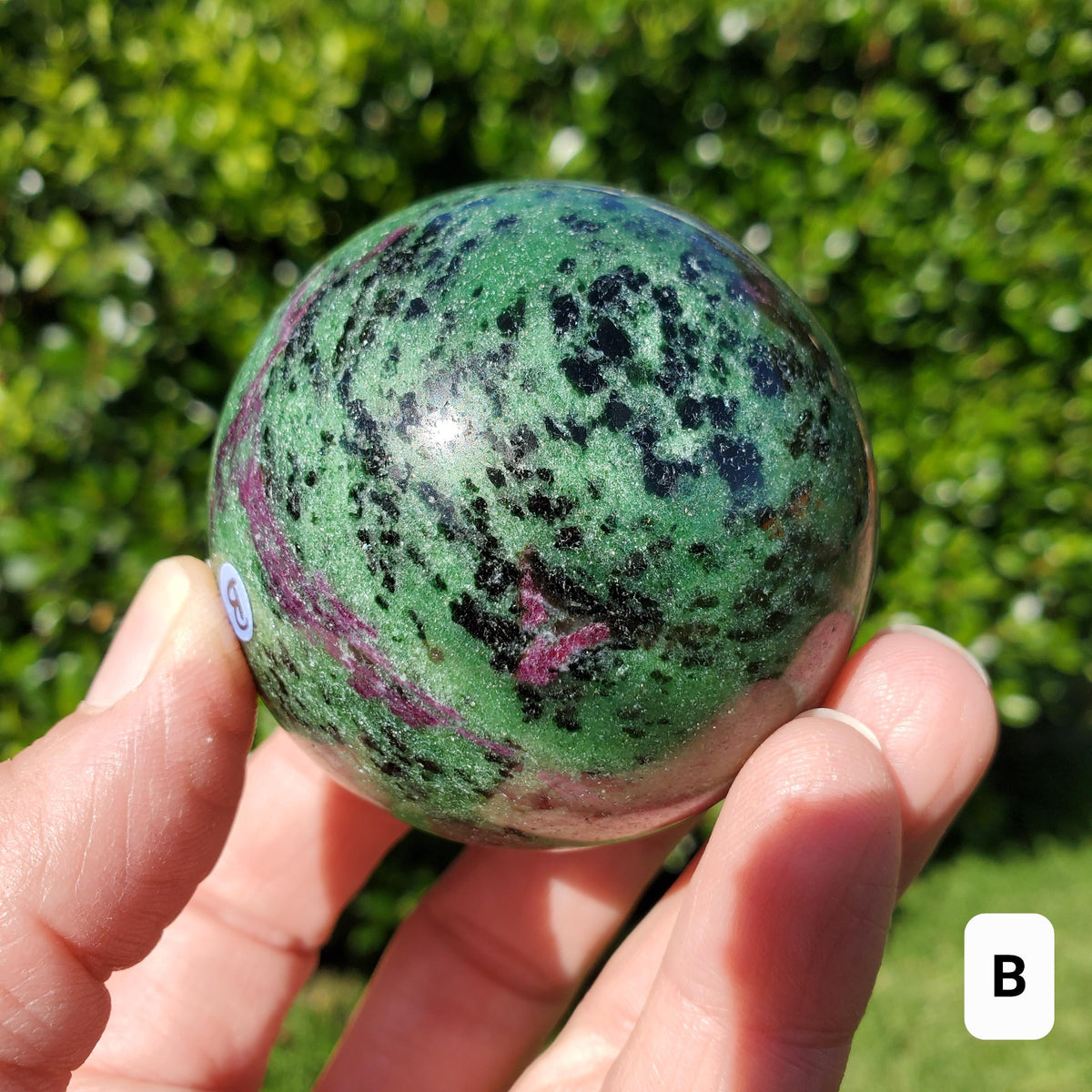 Ruby Zoisite Sphere - Courage, Strength, Connects Our Hearts and Brain - Ruby Carving Globe Healing Crystals Gemstones