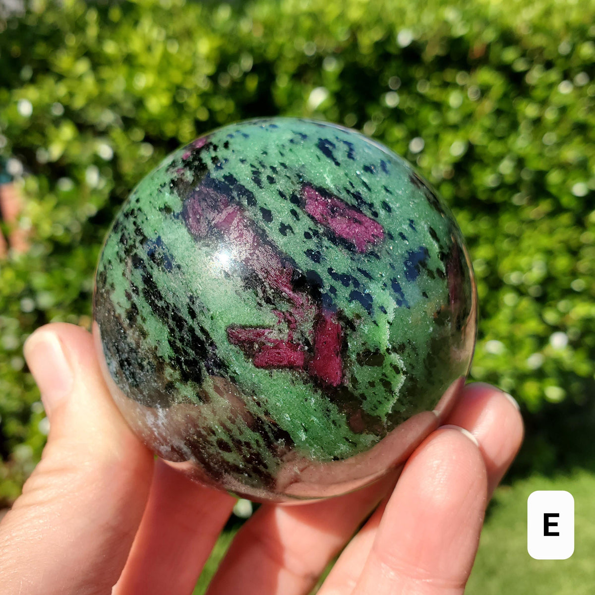 Ruby Zoisite Sphere - Courage, Strength, Connects Our Hearts and Brain - Ruby Carving Globe Healing Crystals Gemstones