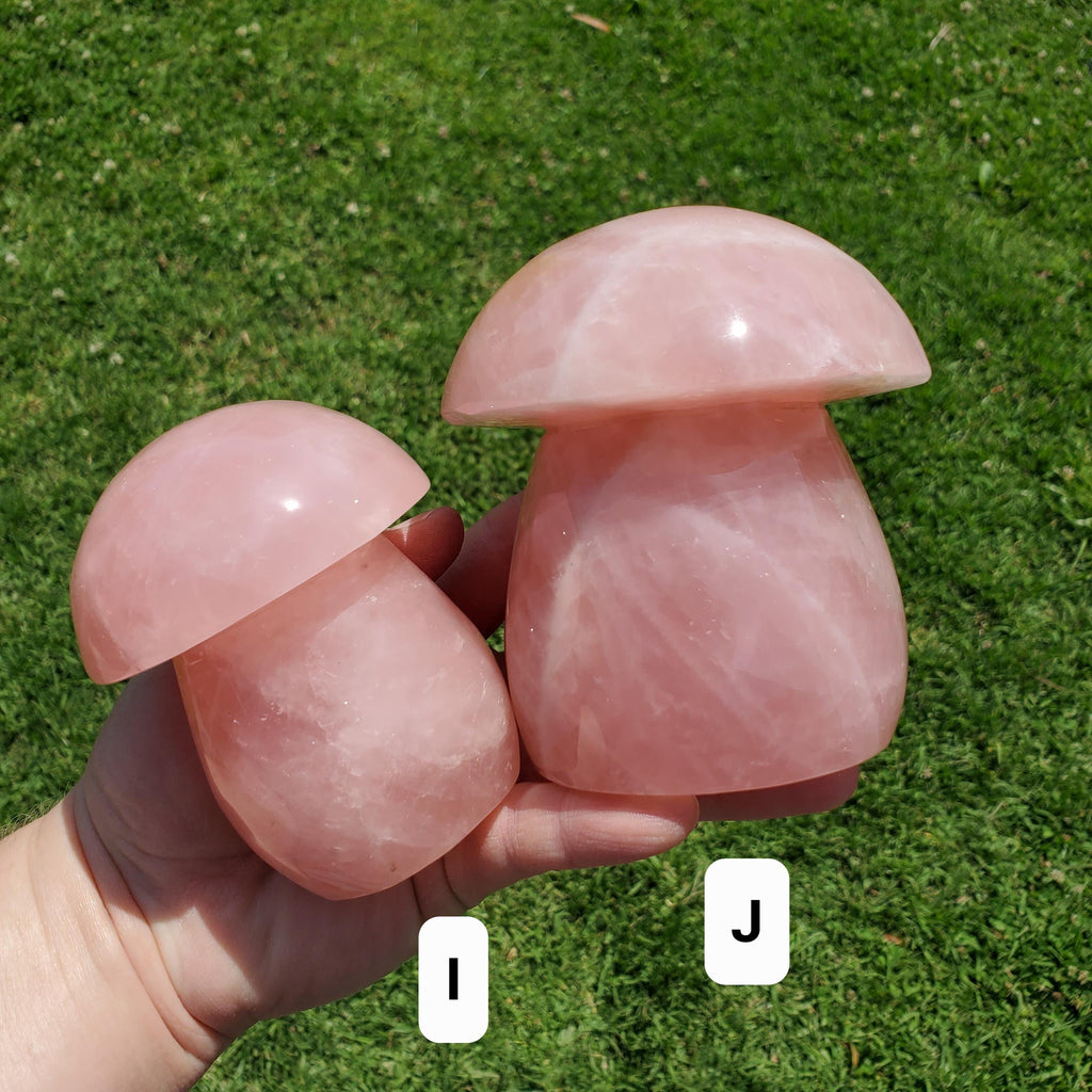 Chunky Rose Quartz Mushroom - Unconditional Love, Forgiveness, Compassion - Pink Crystal Mushroom Stone Healing Crystals Gemstones