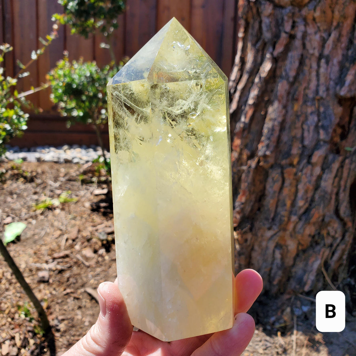 Chunky Citrine Tower Accent Lamp - Abundance, Energizing, Creativity, New Beginnings - Golden Quartz Crystal Point with Lighted Base