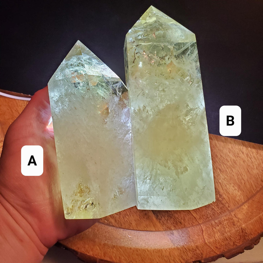 Chunky Citrine Tower Accent Lamp - Abundance, Energizing, Creativity, New Beginnings - Golden Quartz Crystal Point with Lighted Base